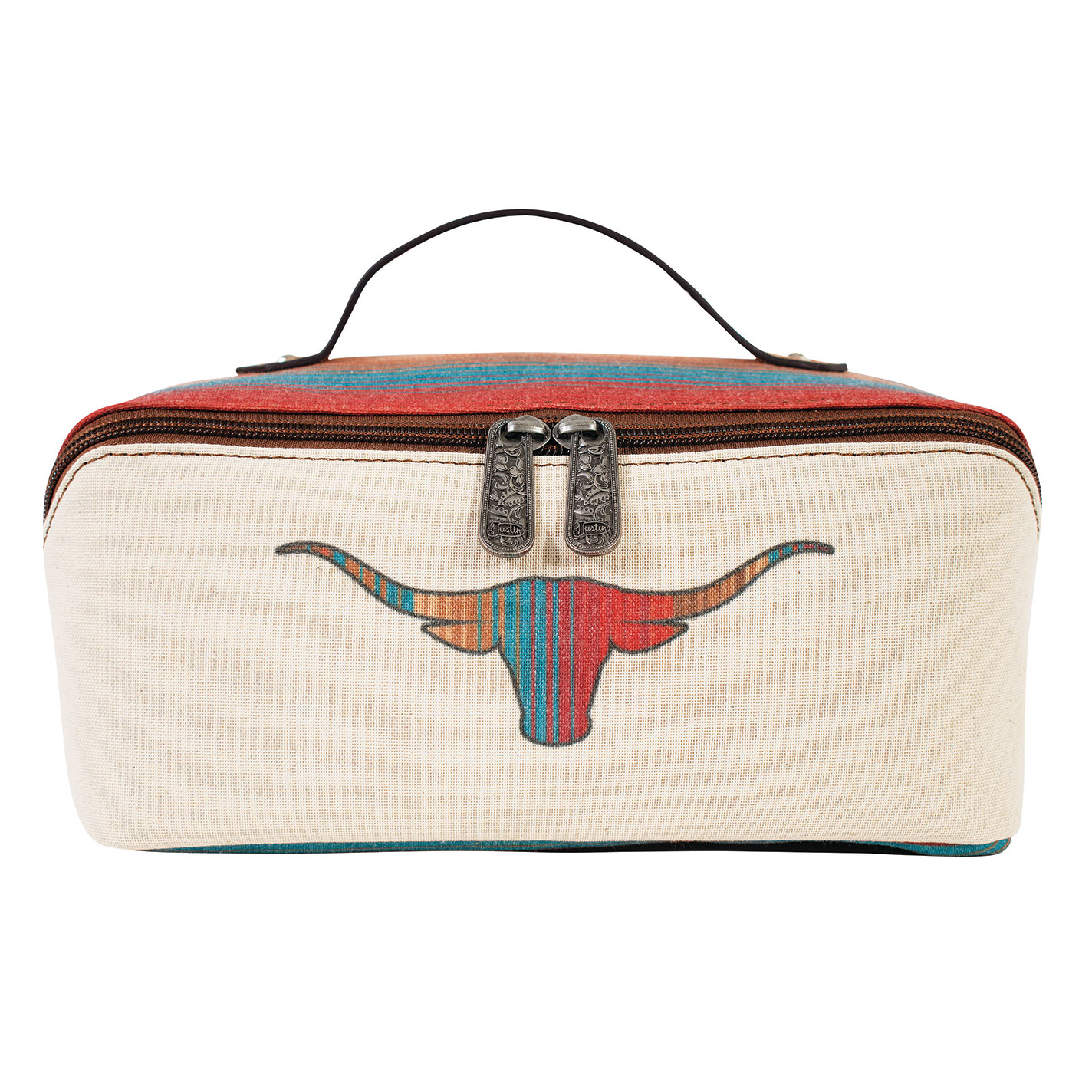 Justin Ivory Serape Longhorn Cosmetic Case - Image 1