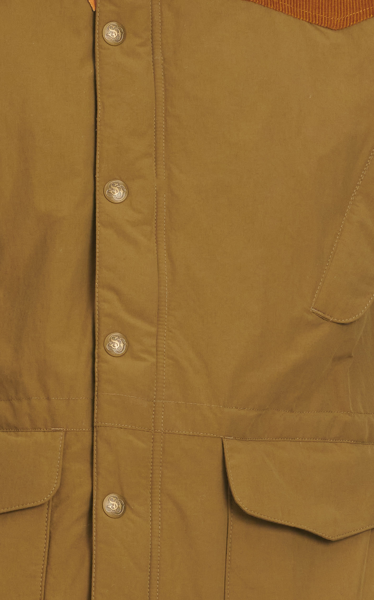 Schaefer Outfitter Men's Carson Toasted Olive & Cinnamon Corduroy Yoke Insulated Jacket - Image 1