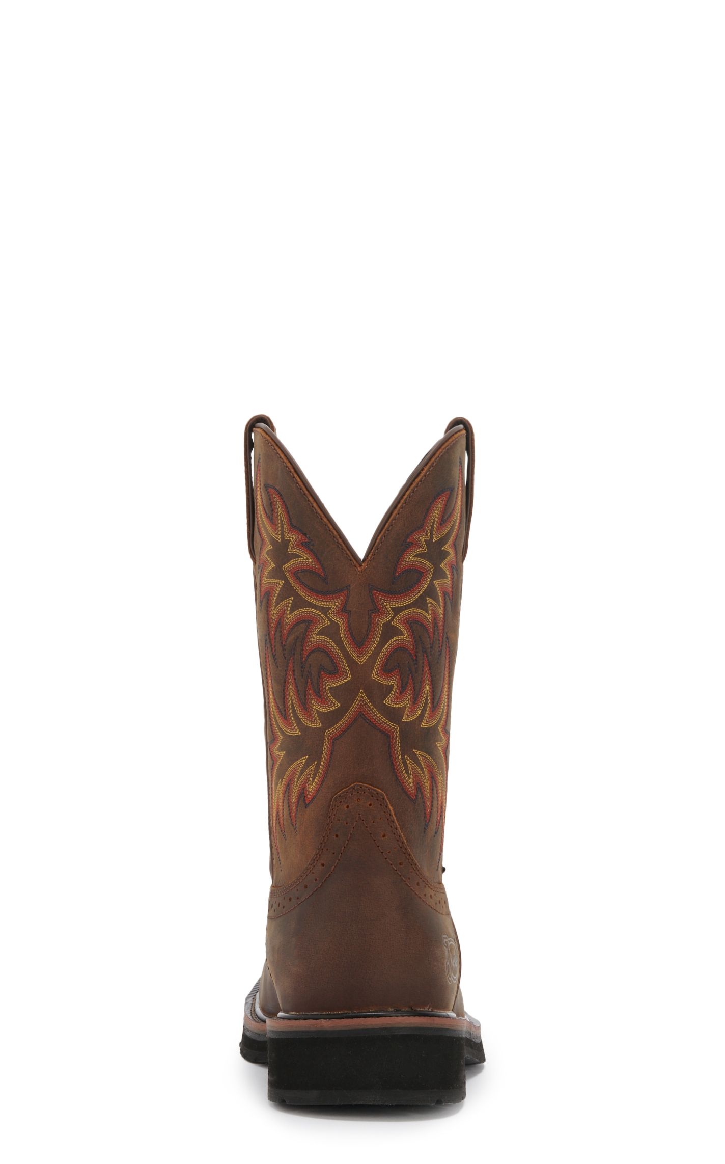 Justin Men's Stampede Driller Dark Brown Square Steel Toe Work Boot - Image 1
