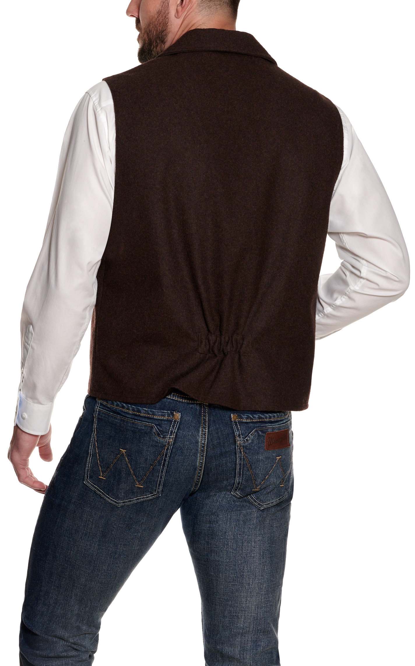 Cavenders Men's Chocolate Brown Wool Vest - Image 1