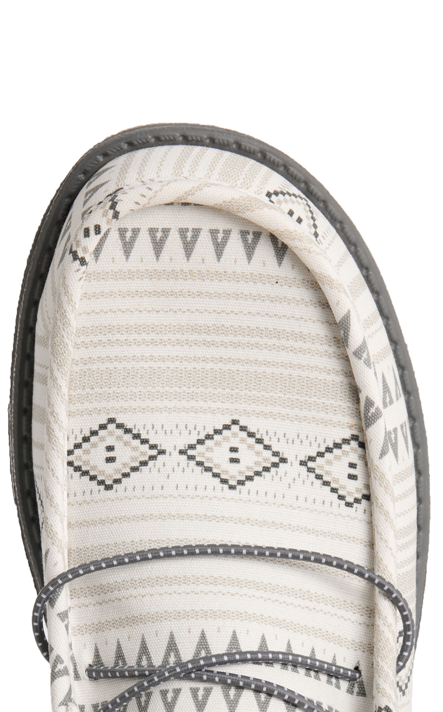 Hey Dude Men’s White & Gray Wally Aztec Lace Up Moc Toe Casual Shoes - Image 1