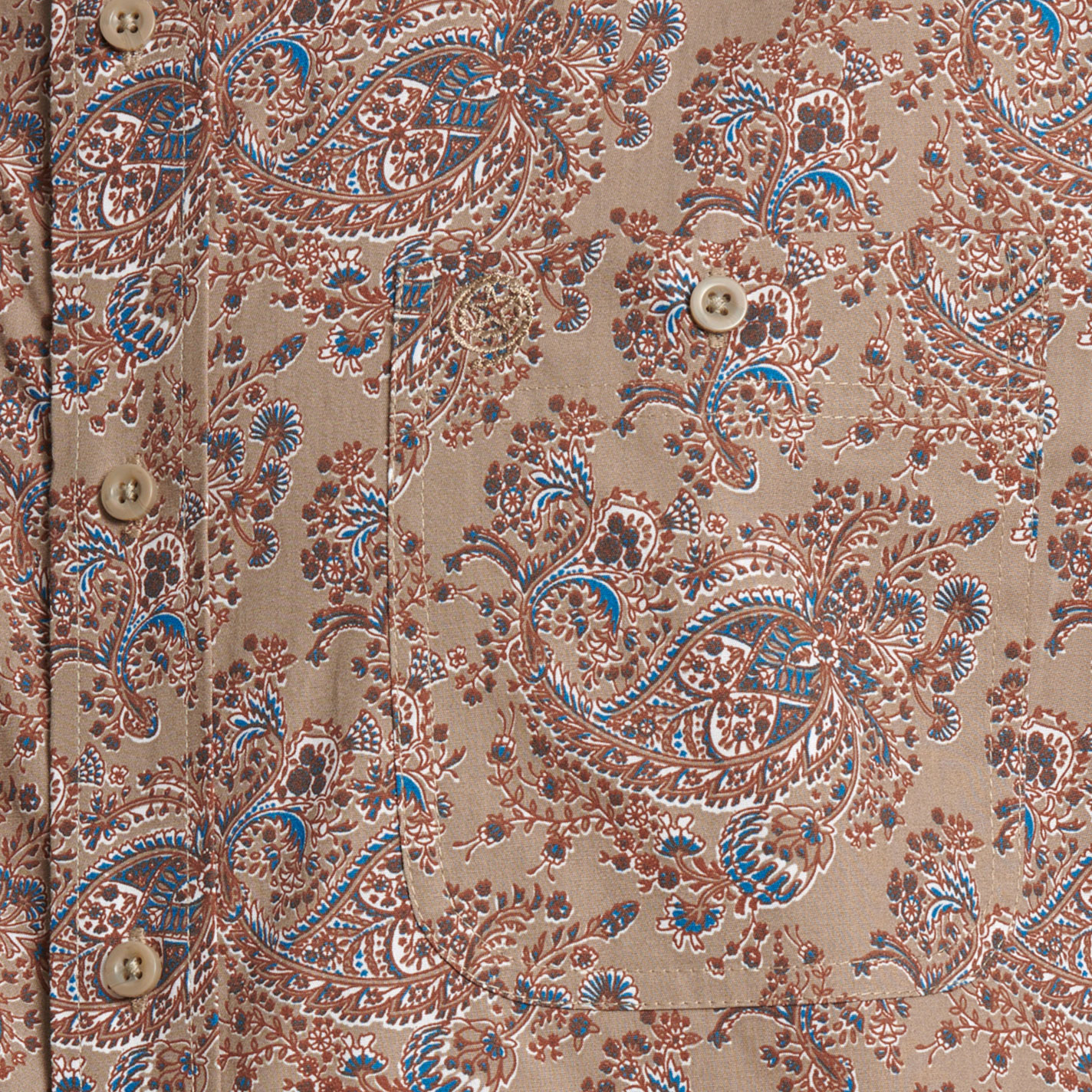 Wrangler Men's George Strait Collection Chocolate Paisley Print Western Shirt - Image 1