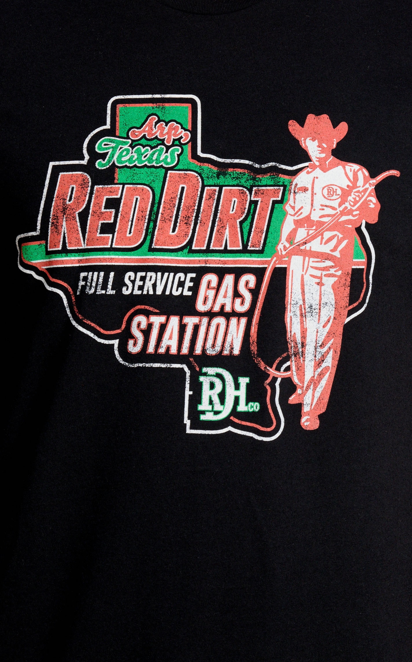 Red Dirt Hat Co. Men's Black Pit Stop Logo Graphic T-Shirt - Image 1