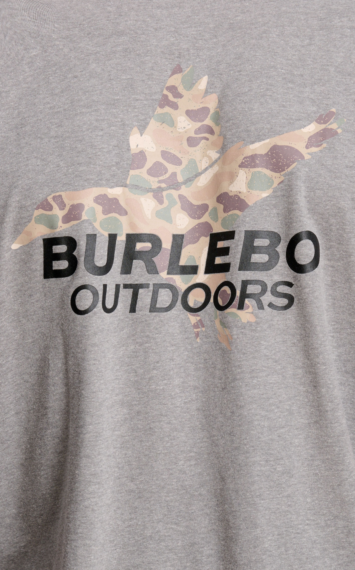 Burlebo Men's Gray Pintail Camo Duck Logo T-Shirt - Image 1