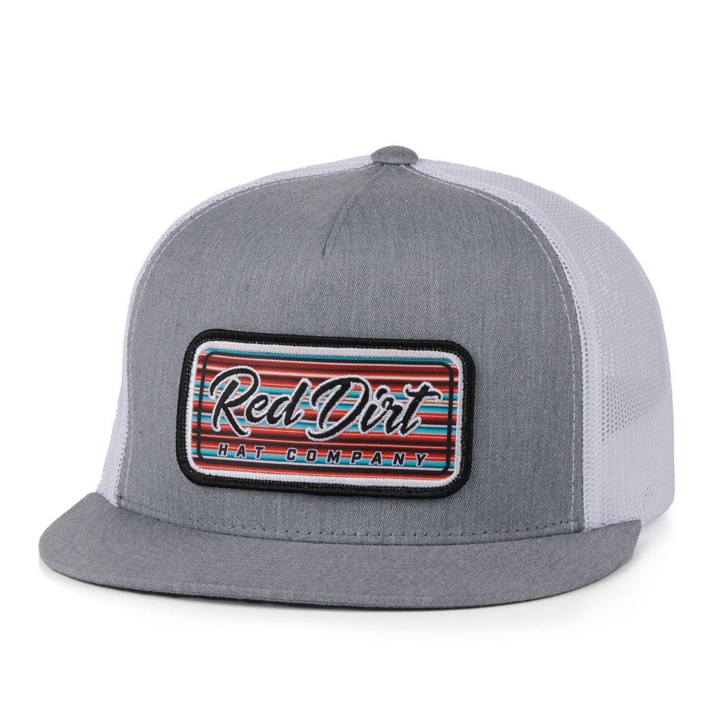 Red Dirt Hat Co. Men's Light Gray and White with Serape Logo Patch Cap - Image 1