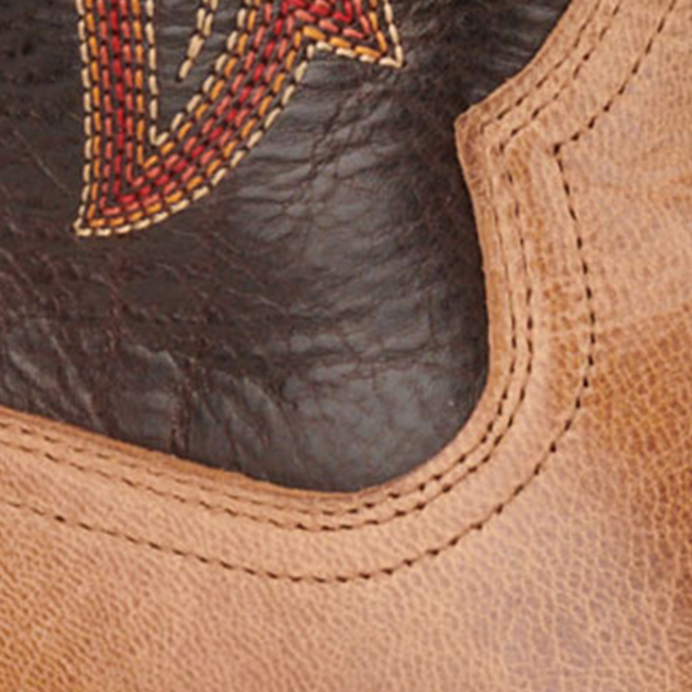 Ariat Men's Brush Creek Tan and Brown Wide Square Toe Shock Shield Cowboy Boots - Image 1