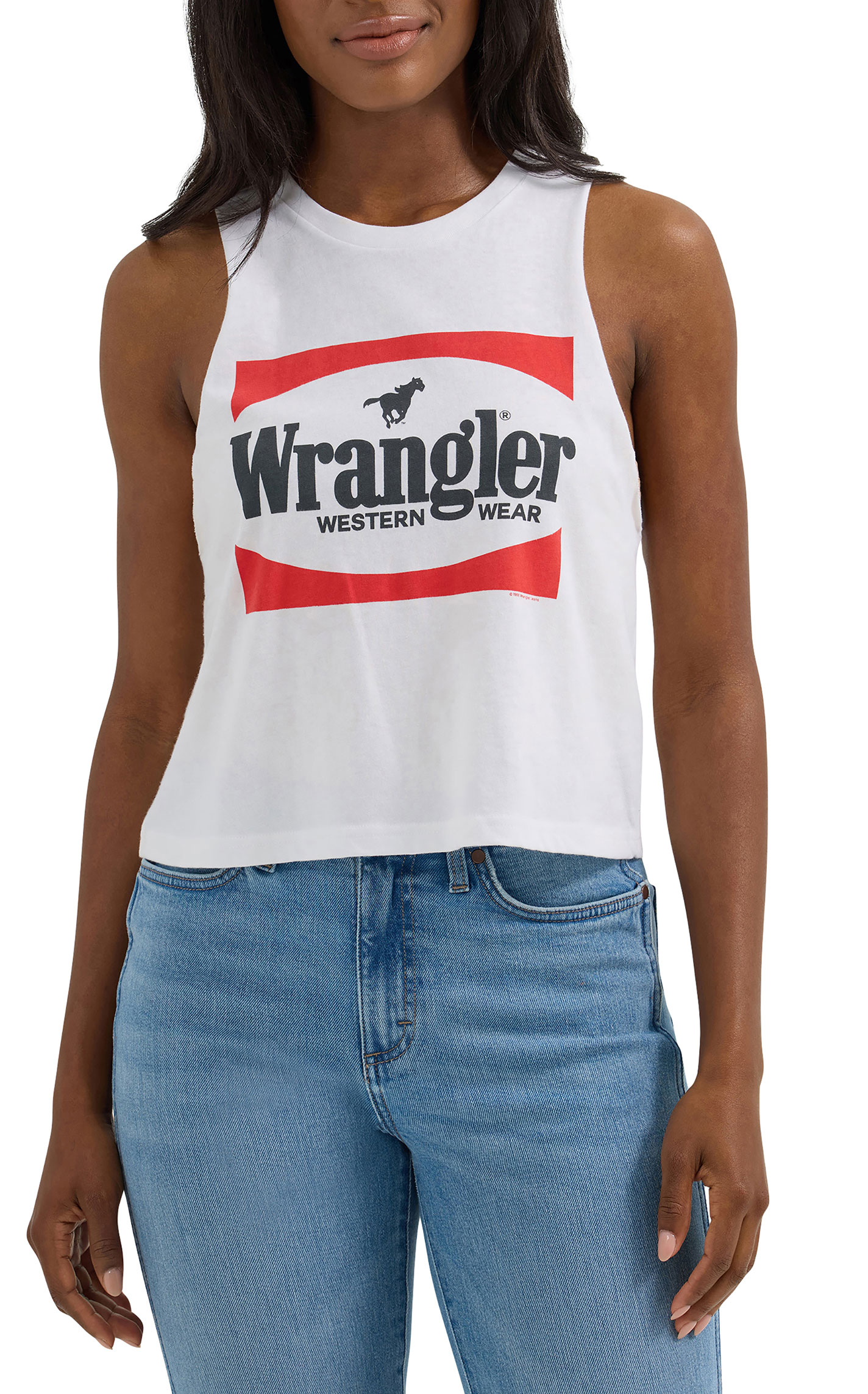Wrangler Women's White Screen Print Tank T-Shirt - Image 2