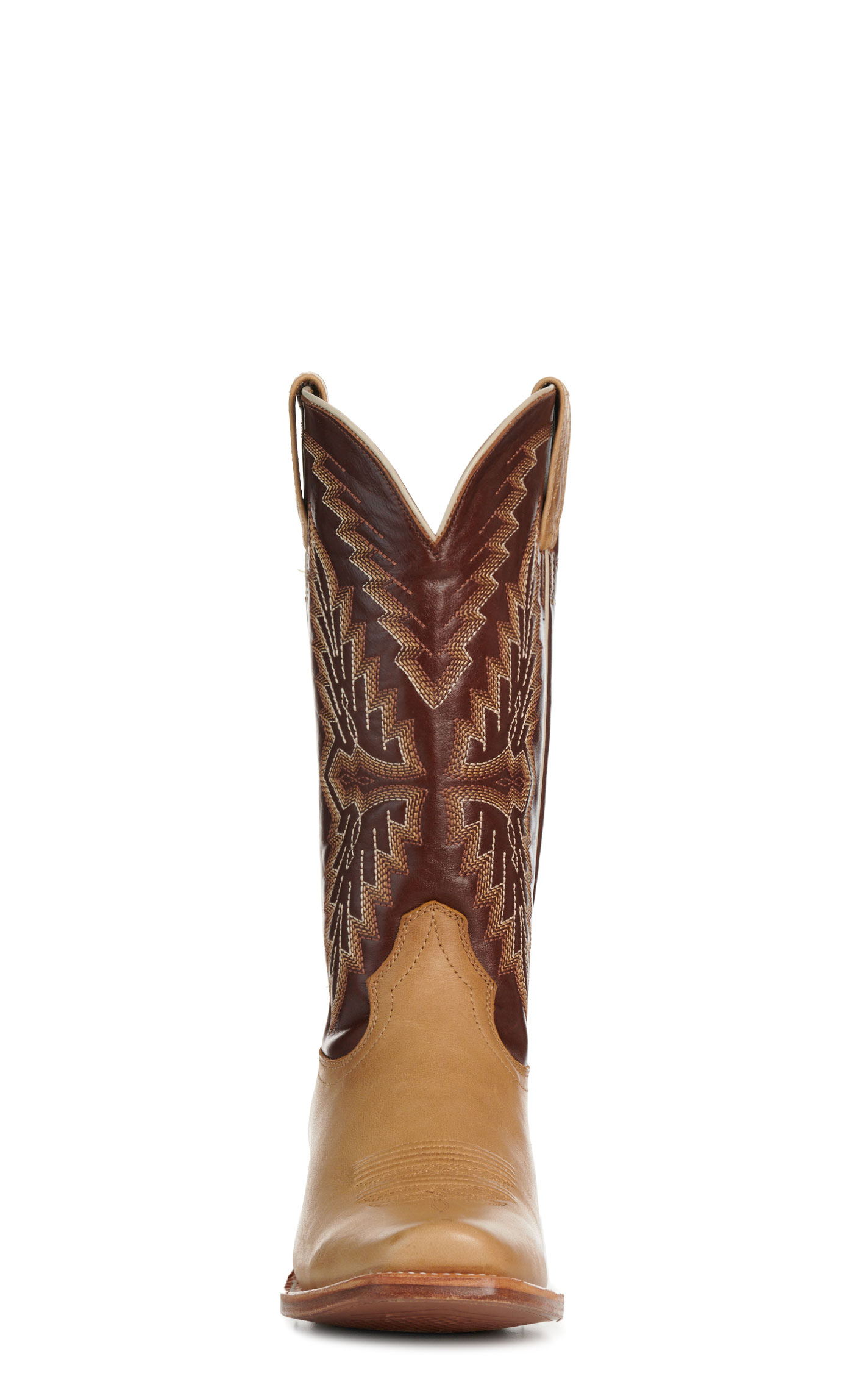 Ariat Men’s Futurity Showman Flaxen Tan and Chocolate TekStep Cutter Toe Cowboy Boots - Image 1
