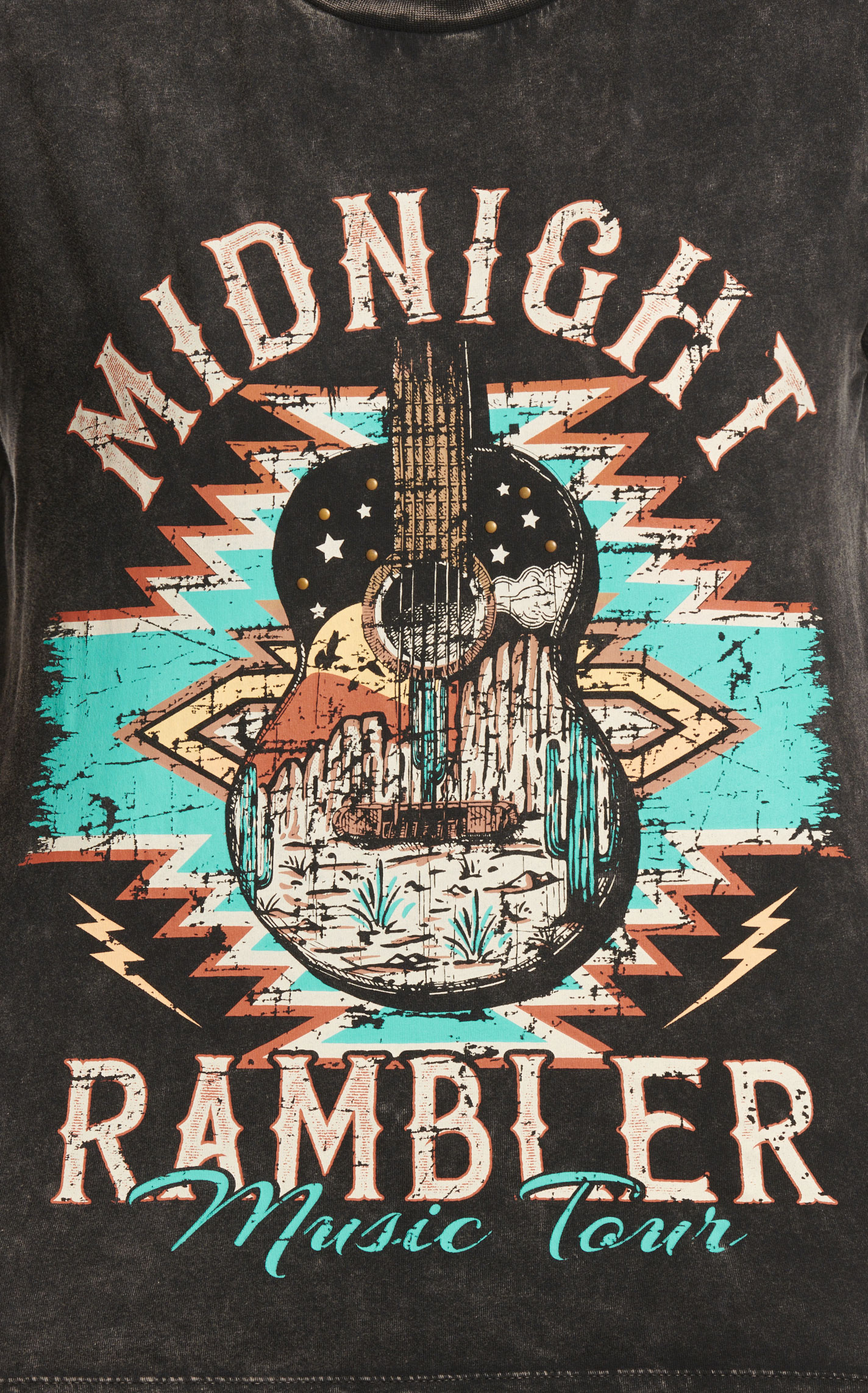 Rock & Roll Denim Women's Black Midnight Rambler Graphic T-Shirt - Image 1