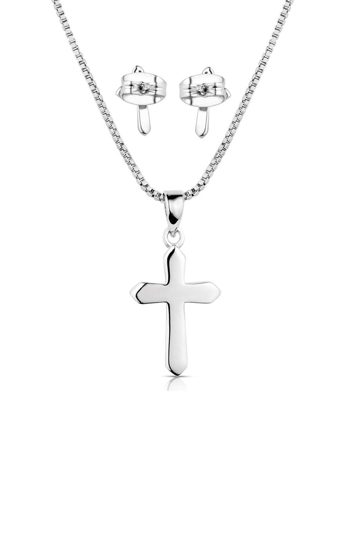 Montana Silversmiths Silver Cross True Belief Jewelry Set - Image 1