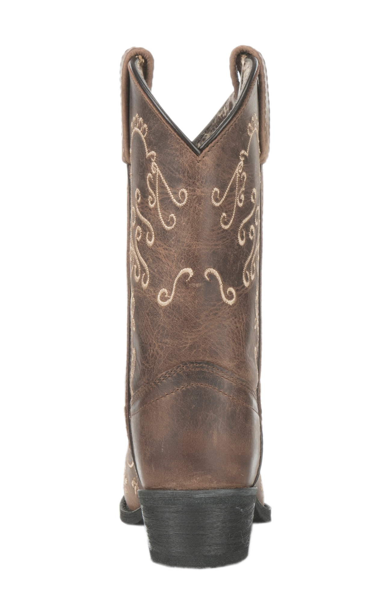 Smoky Mountain Youth Antique Mocha with Cream Embroidery Snip Toe Cowboy Boots - Image 1