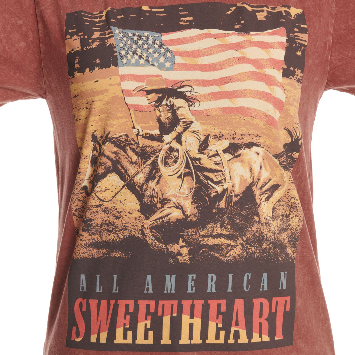 Lotus Fashion Women's Wine All American Sweetheart Graphic T-Shirt - Image 1