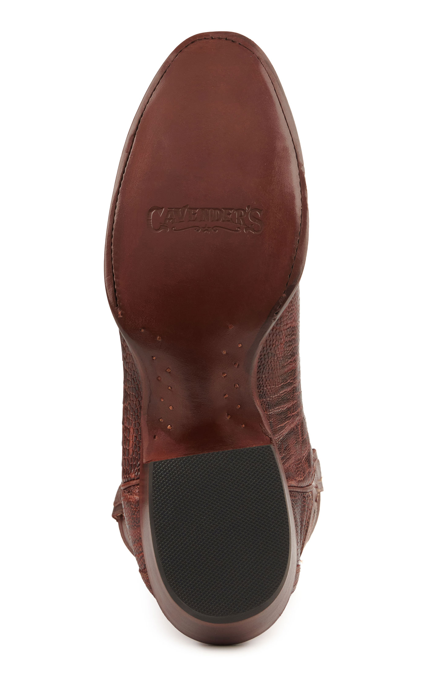 Cavender's Men's Brandy Ostrich Leg R-Toe Exotic Cowboy Boots - Image 1