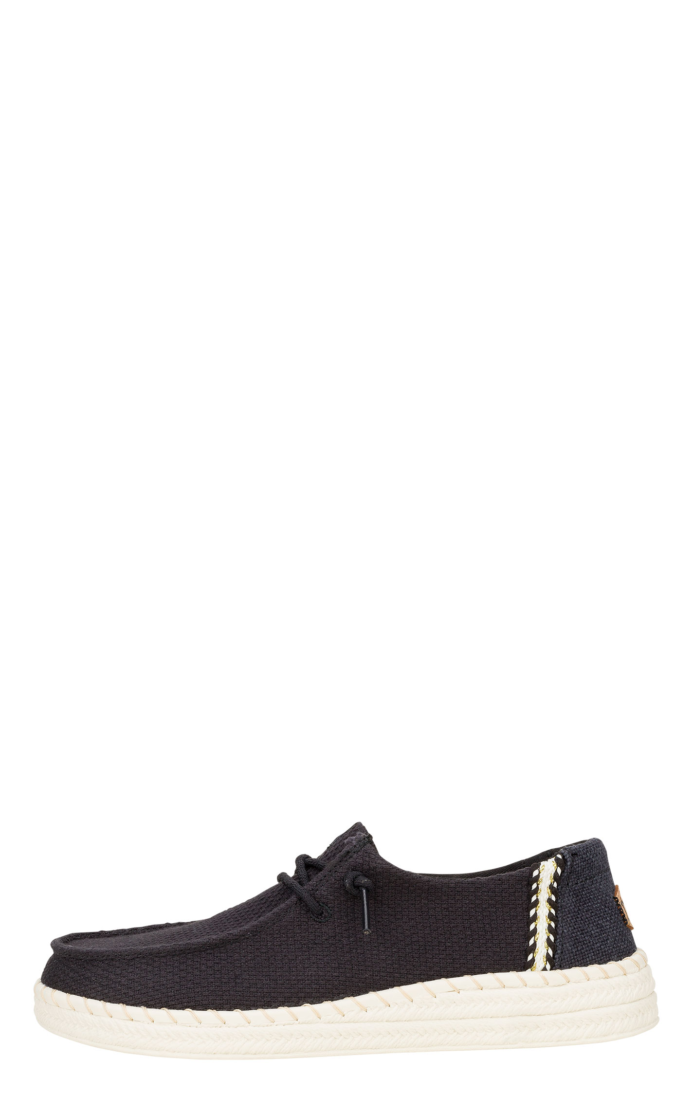 Hey Dude Women's Wendy Black Espadrille Woven Moc Toe Casual Shoes - Image 1
