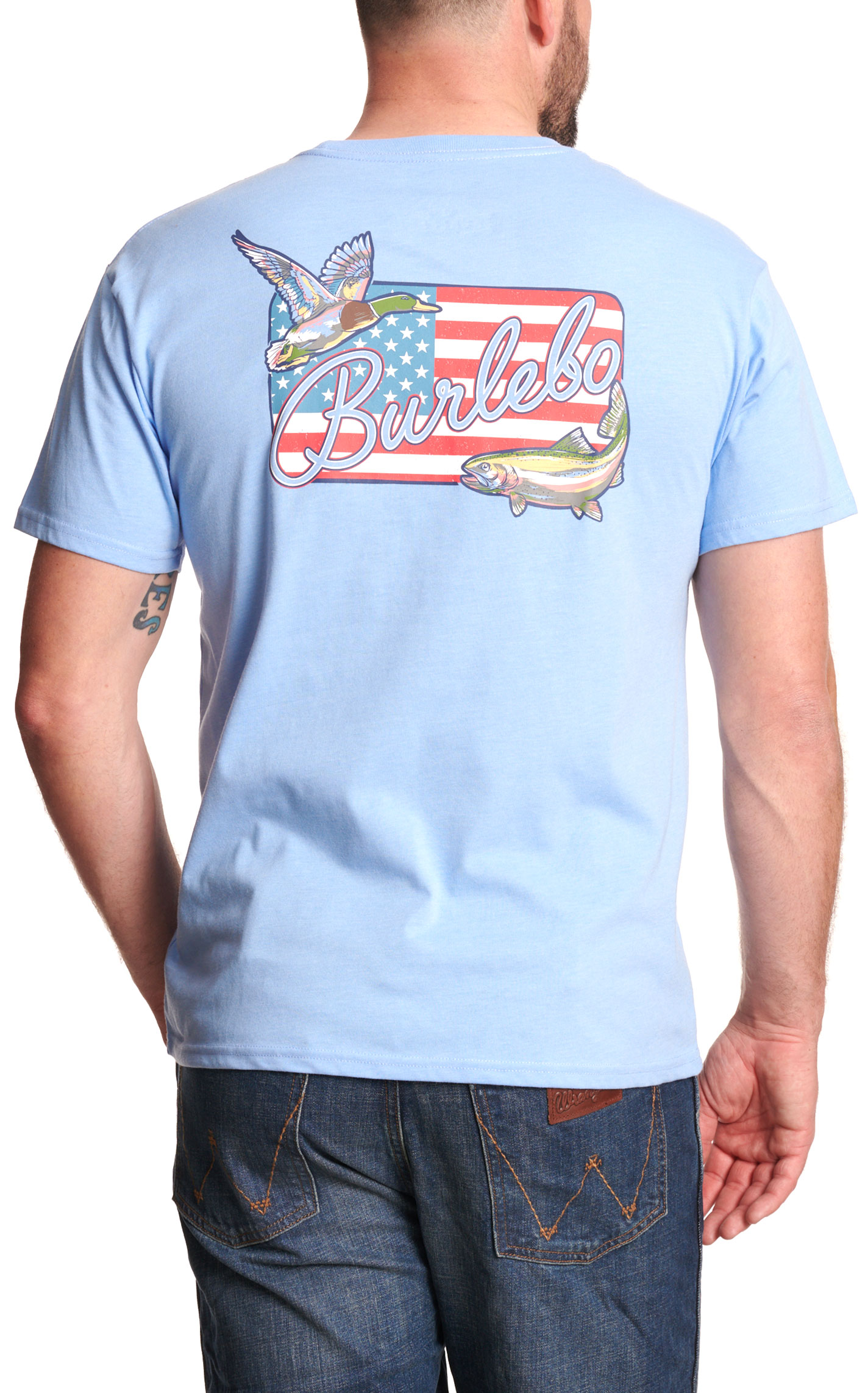 Burlebo Men's Periwinkle Duck Fish Graphic T-Shirt - Image 1