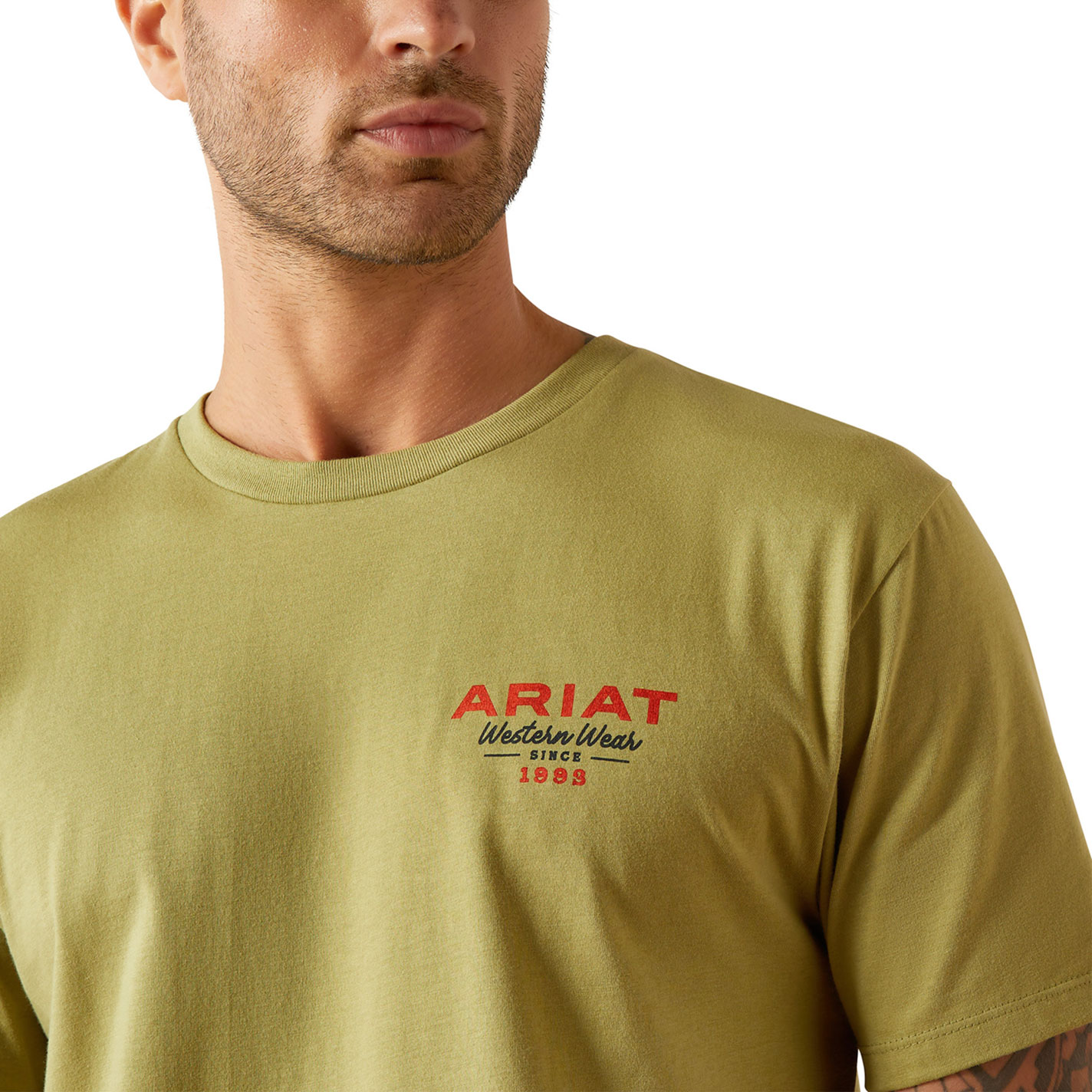 Ariat Men's Olive Green Built Tough Logo Graphic T-Shirt - Image 1