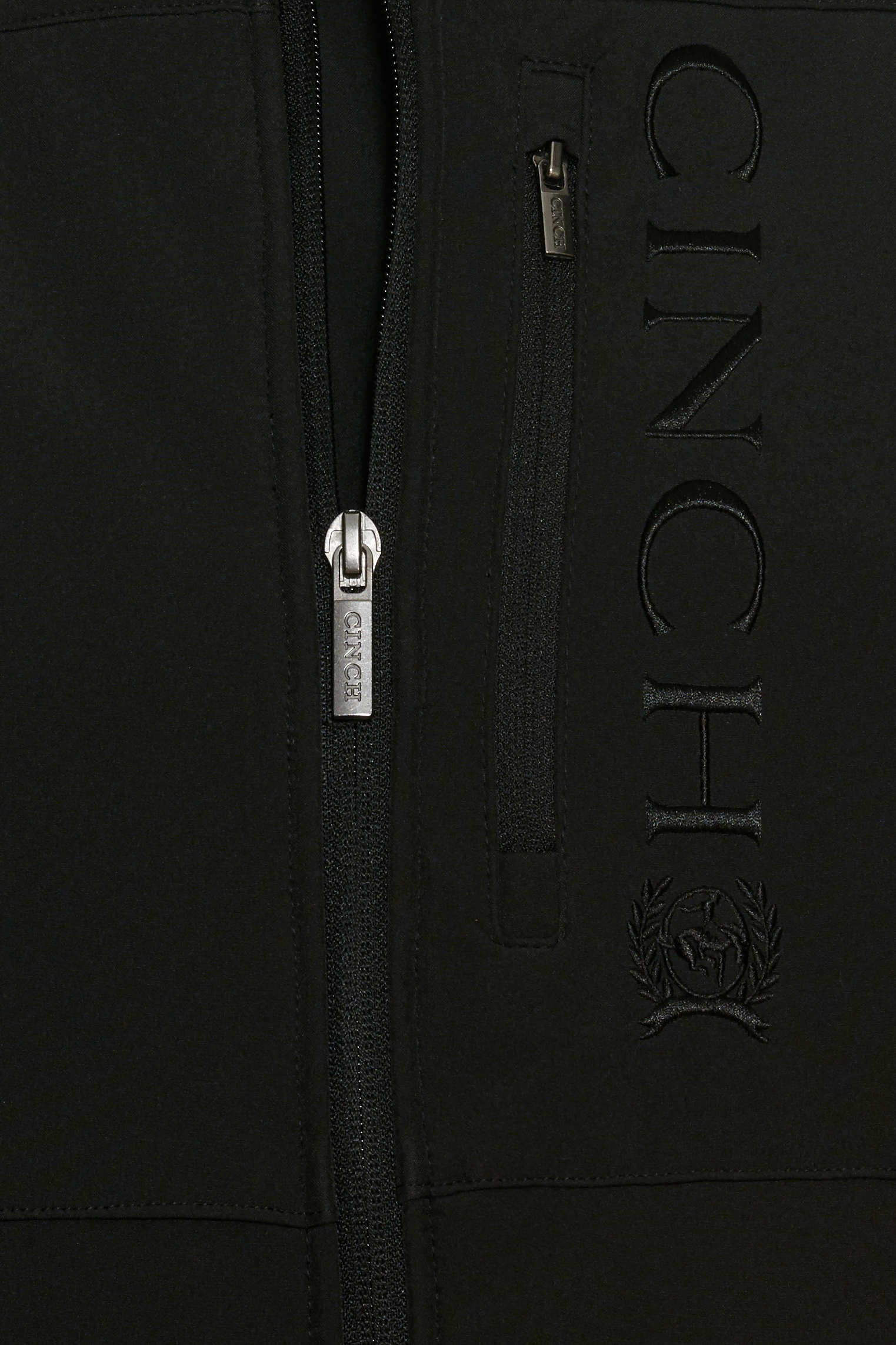 Cinch Men's Black & Gray Logo Concealed Carry Bonded Vest - Image 1