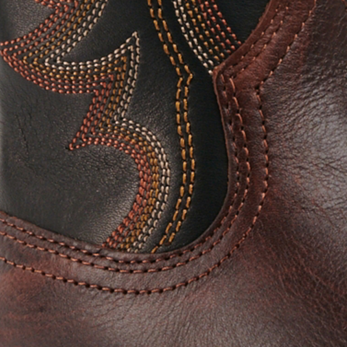 Ariat Men's Amos Shock Shield Barnwood Brown & Black Wide Square Toe Cowboy Boots - Image 1