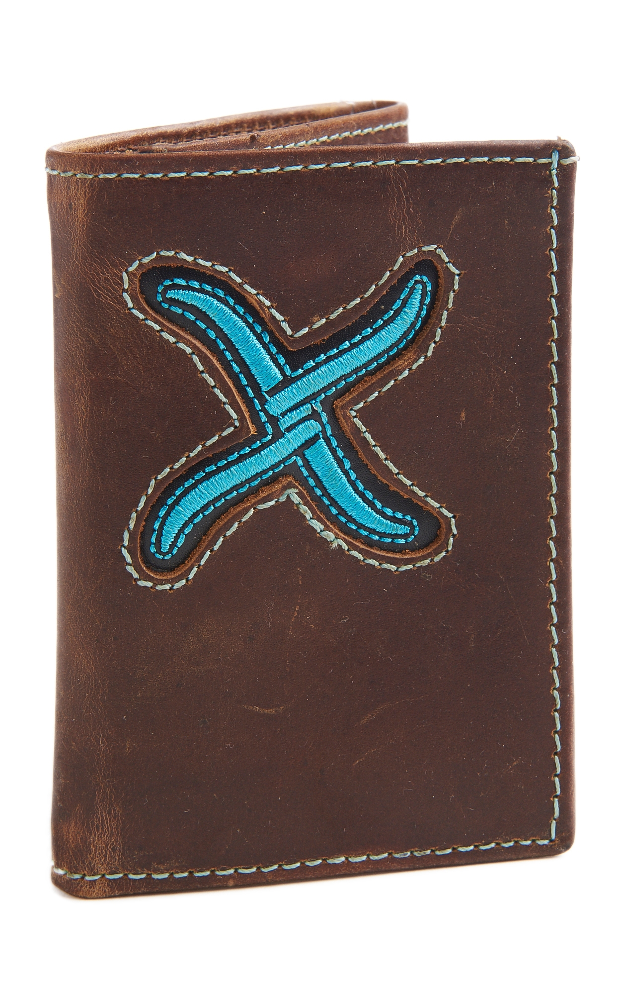 Twisted X Men's Turquoise Tri-Fold Wallet - Image 1