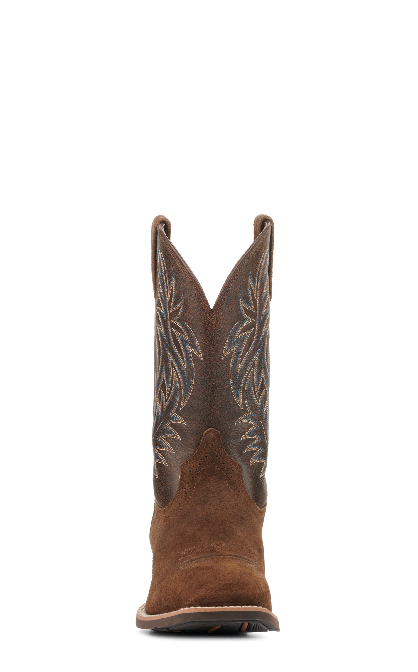 Ariat Men's Sport Vintage Bomber Brown and Dark Tan Wide Square Toe Cowboy Boots - Image 1