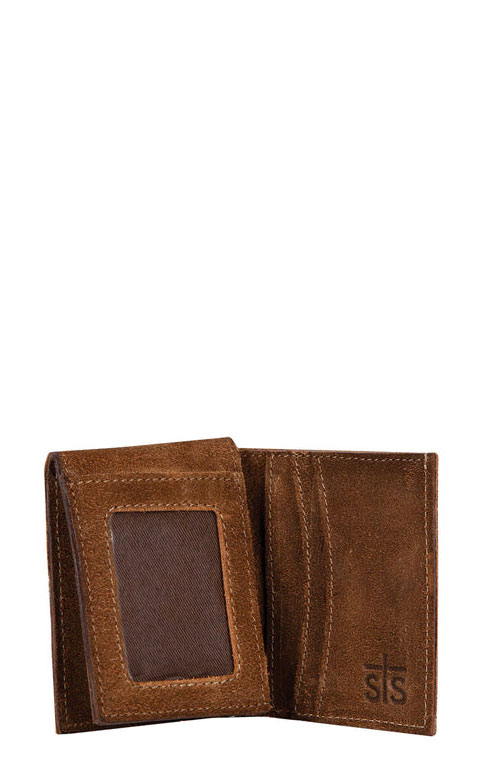 STS Ranchwear Men's Chocolate & Cream Hair On Hide Hidden Cash Wallet - Image 1