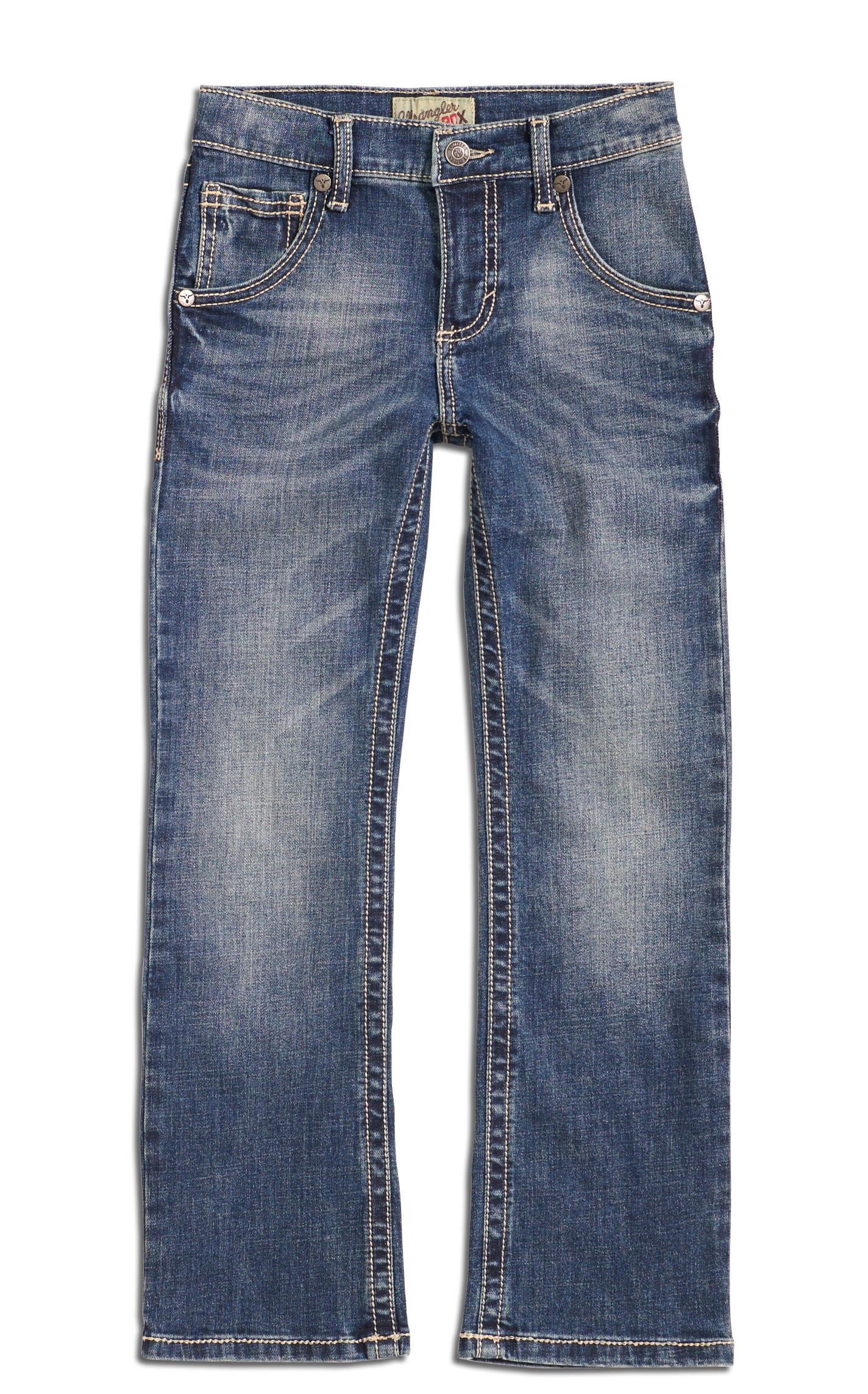 Wrangler 20X Boys' Midland Medium Wash Slim Fit Stretch Vintage Boot Cut Jean (8-16) - Image 1