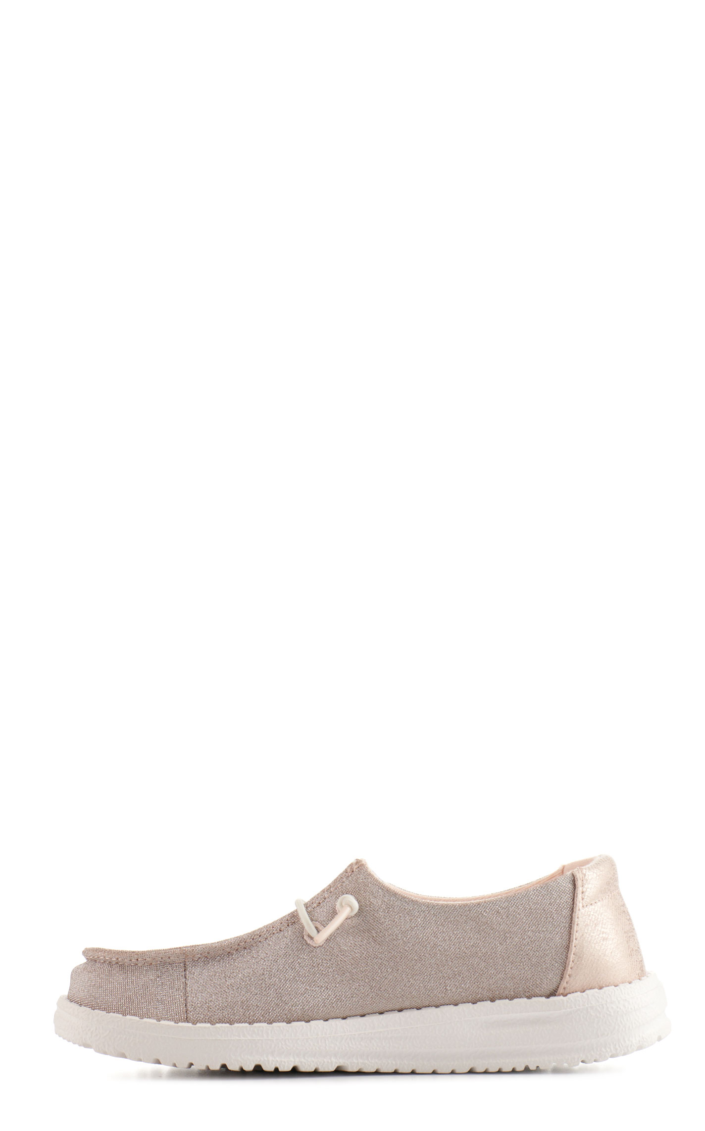 Hey Dude Youth Girls' Wendy Metallic Sparkle Rose Gold Moc Toe Lace Up Casual Shoes  - Image 1