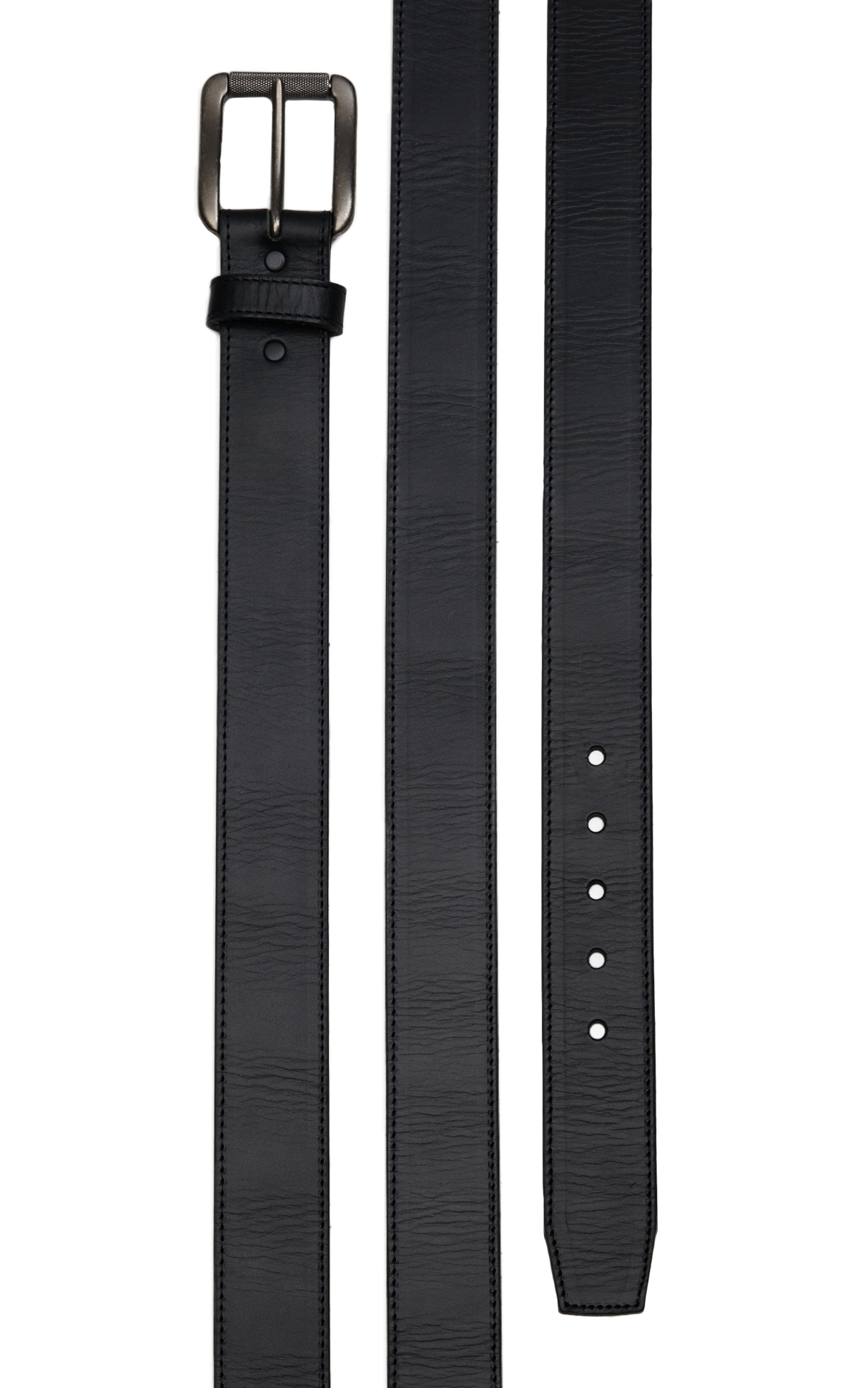 Justin Men's Bent Rail Black Leather Bomber Western Belt - Image 1