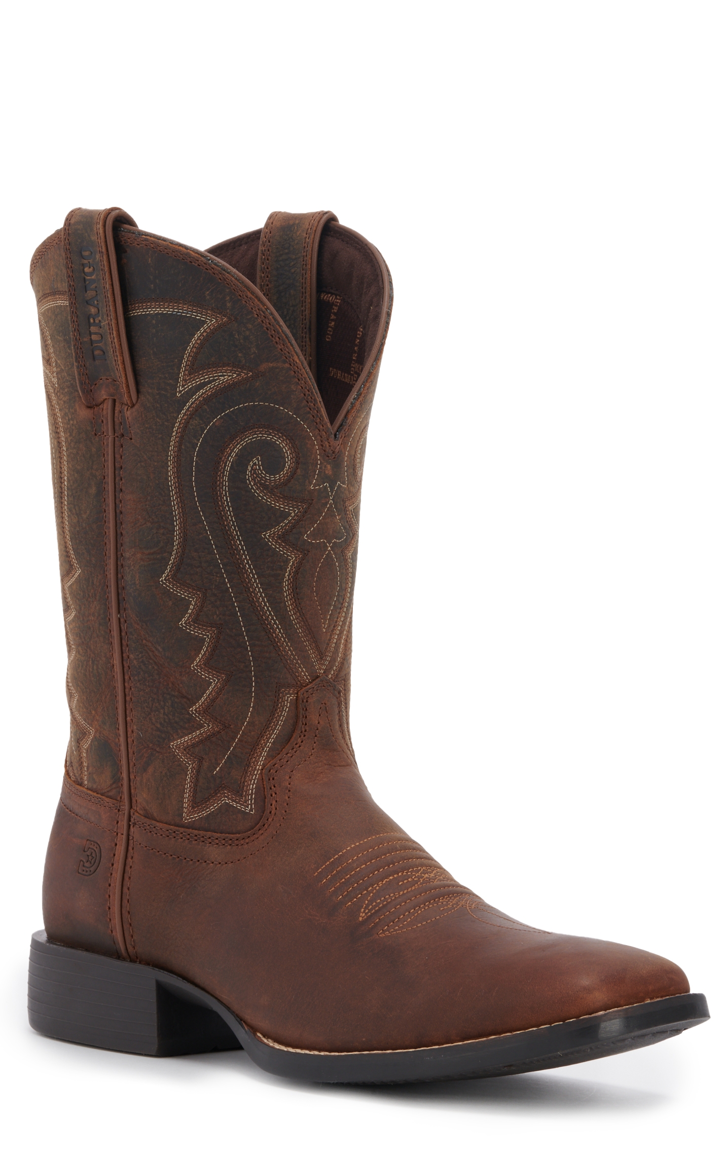 Durango Men's Westward Prairie Brown Wide Square Toe Cowboy Boots - Image 1
