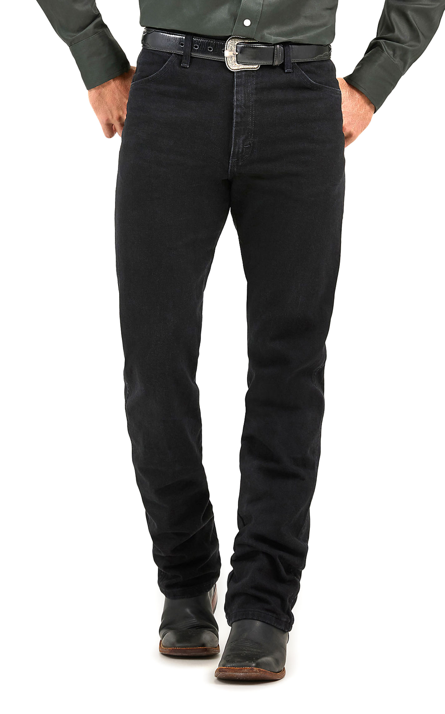 Wrangler Men's Cowboy Cut Shadow Black Original Fit Jean - Image 1