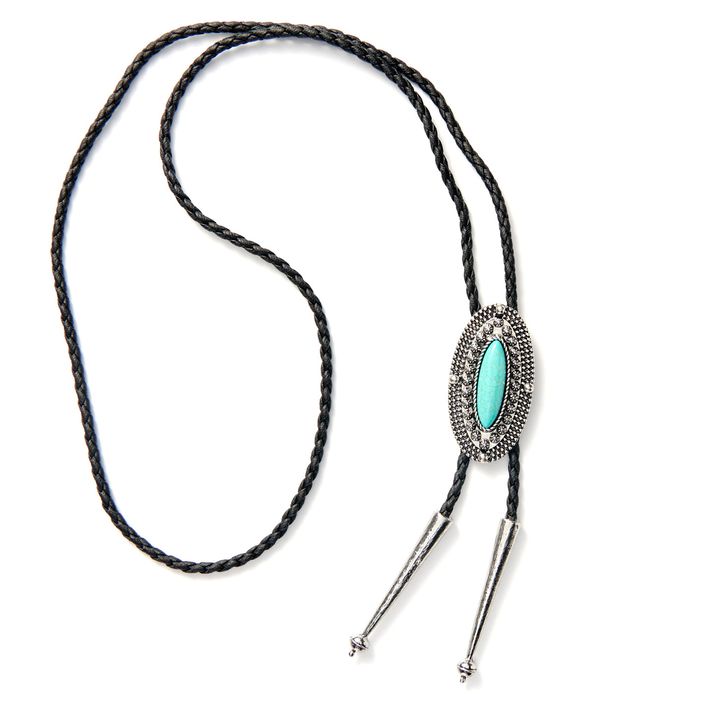 AndWest Antiqued Ride Along Turquoise & Rope Bolo Tie - Image 1