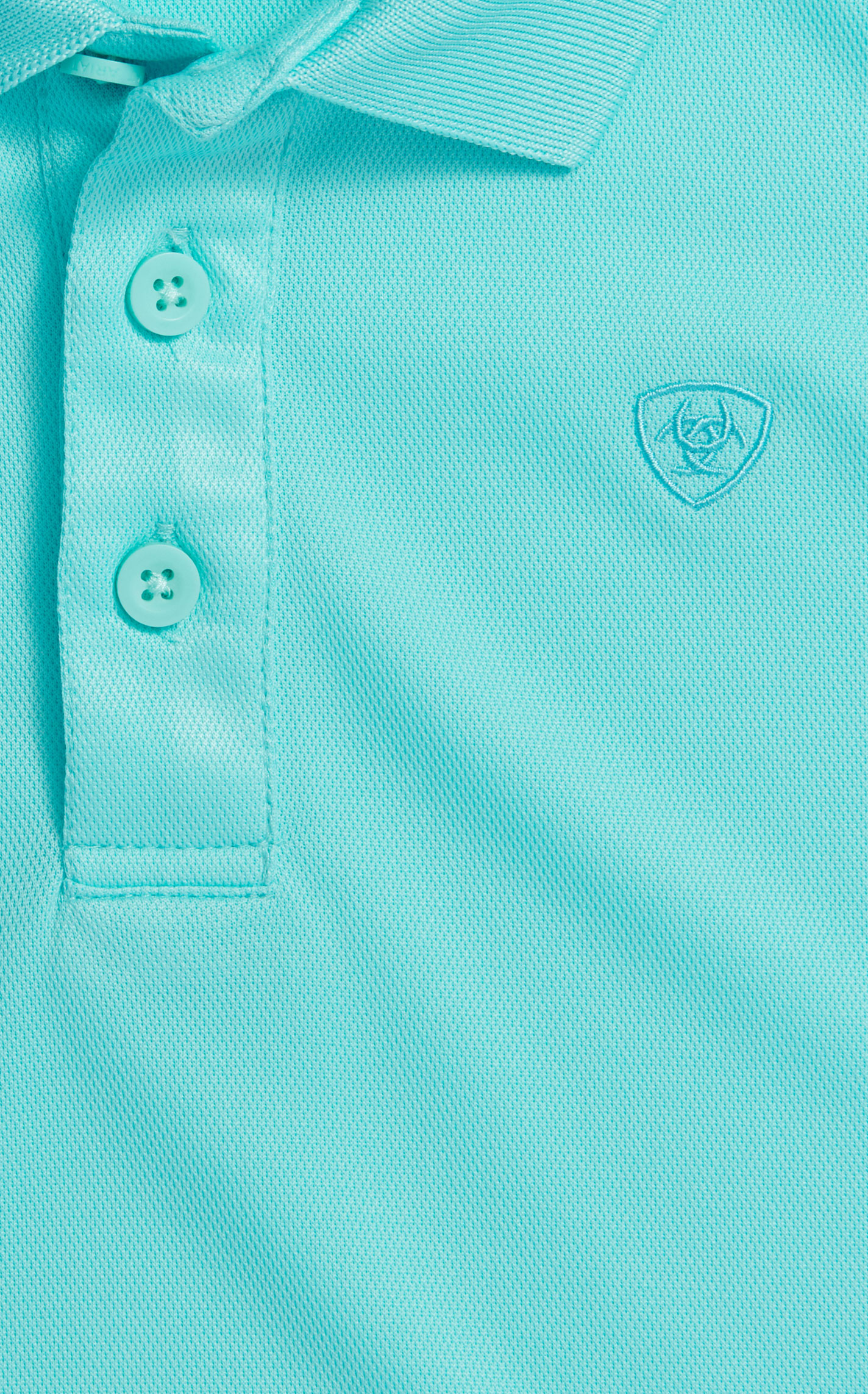 Ariat Boy's AriatTek Light Turquoise Polo - Image 1