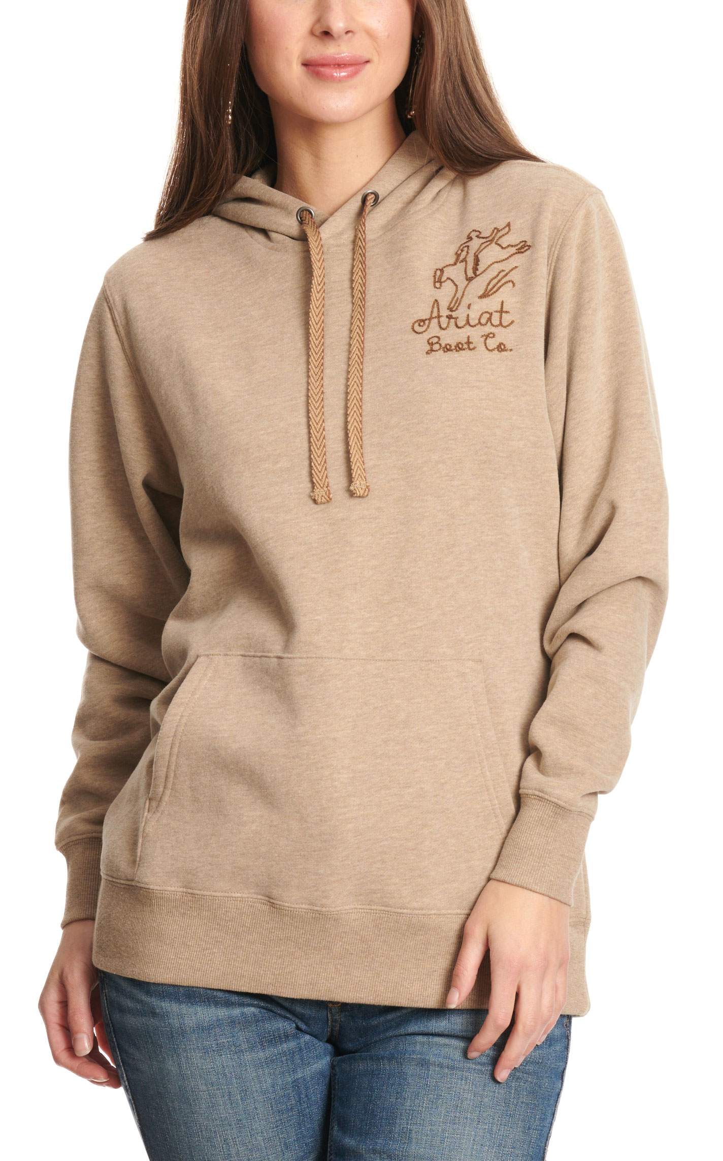 Ariat Women's Brown Sugar Bronc Stitched Logo Hoodie - Image 1