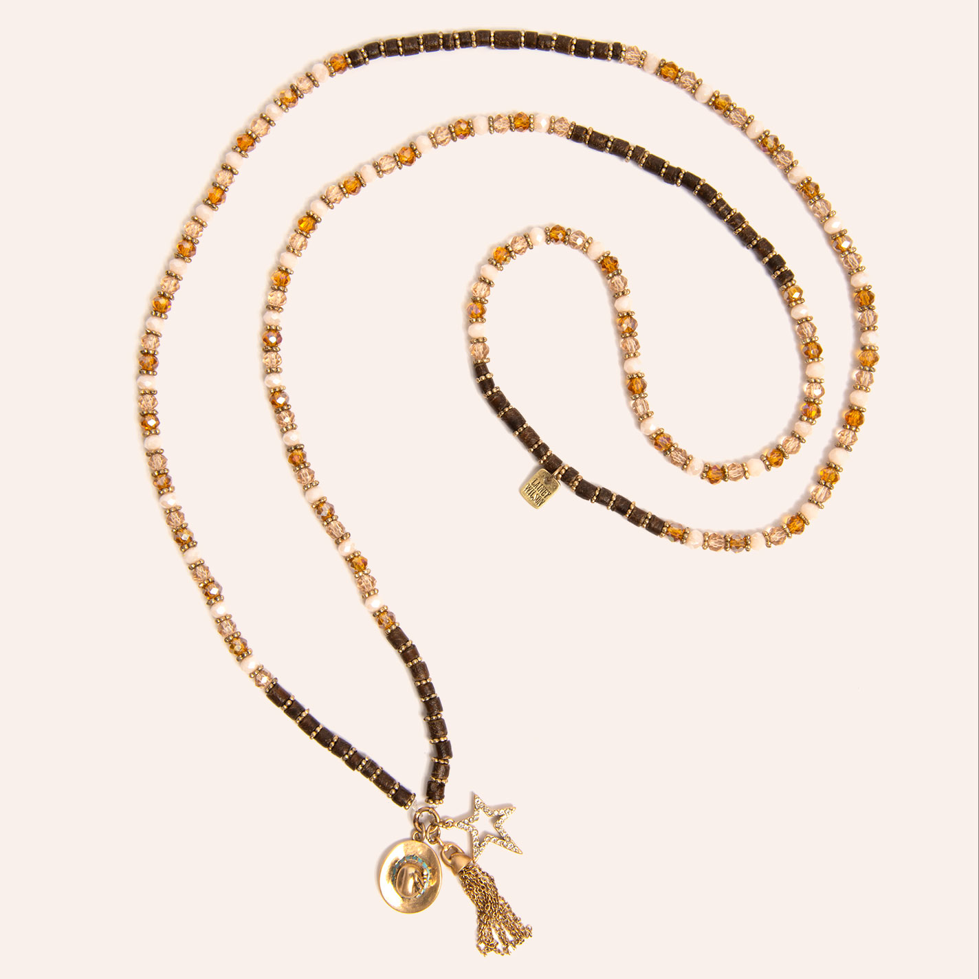 Lainey Wilson Gold & Natural Beaded Convertible Necklace Bracelet - Image 1