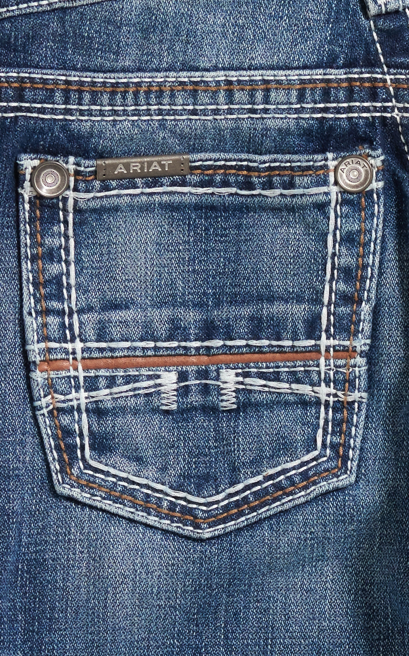 Ariat Boys' B4 Coltrane Durango Medium Wash Relaxed Fit Boot Cut Jeans (7-16) - Image 1