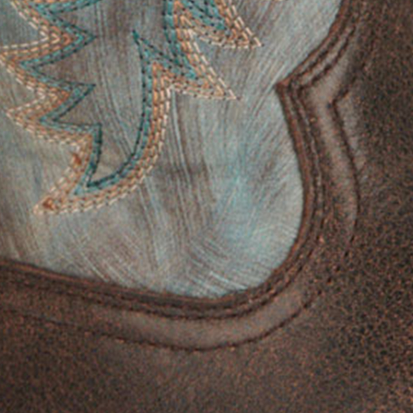 Ariat Men's Sport Latigo Chocolate Brown and Stone Blue Wide Square Toe Cowboy Boots - Image 1