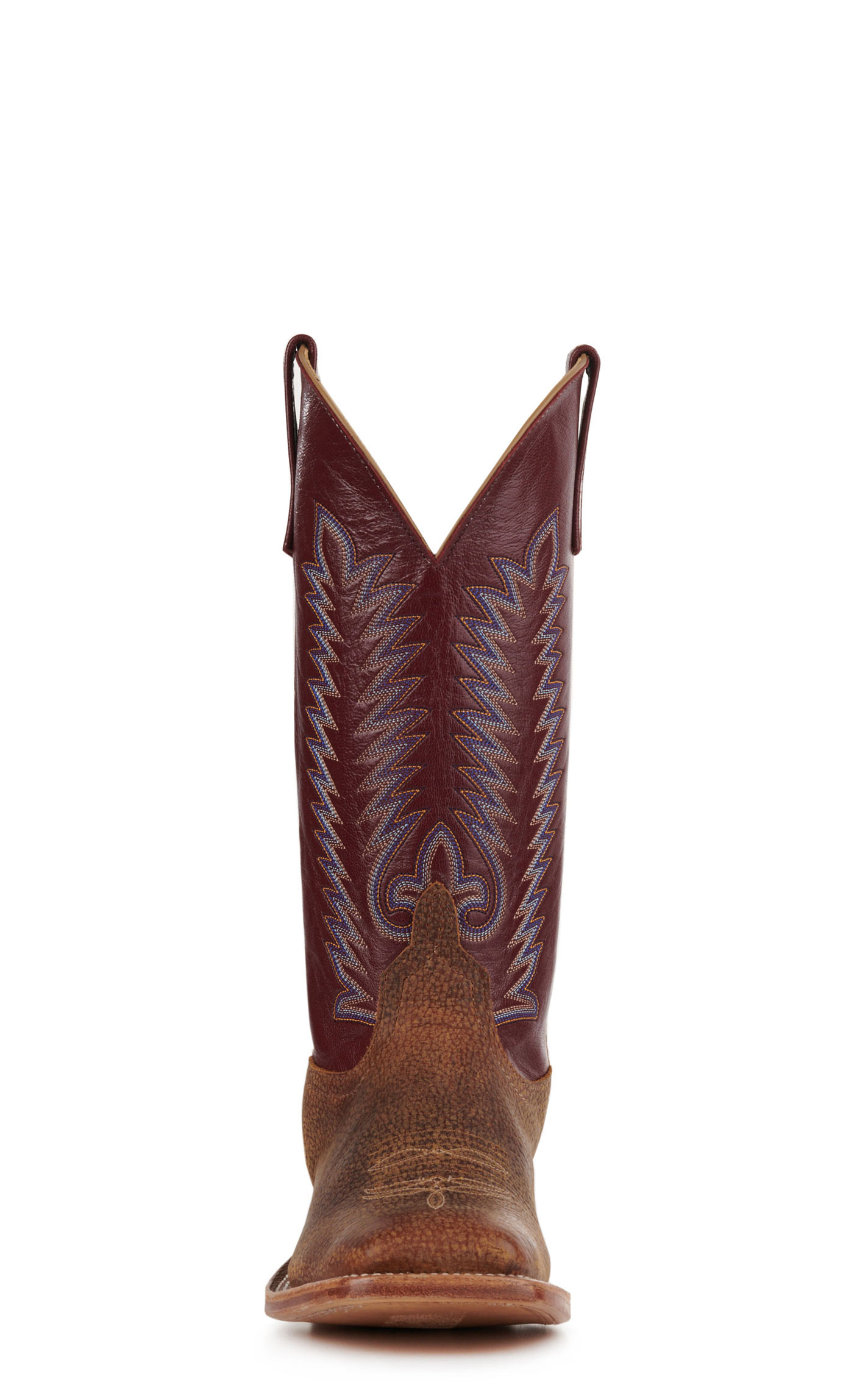 Anderson Bean Men's Geronimo Brown Bison and Sangria Wine Square Toe Cowboy Boots - Image 1