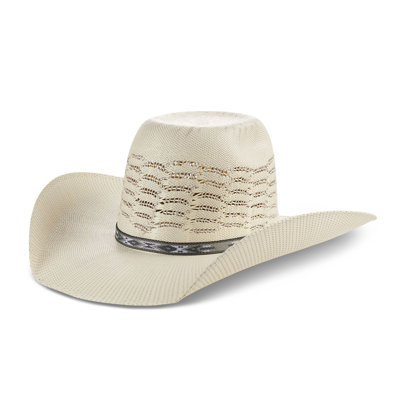 Rafter C Men's Ivory and Gray Punchy Bangora Straw Cowboy Hat - Image 1