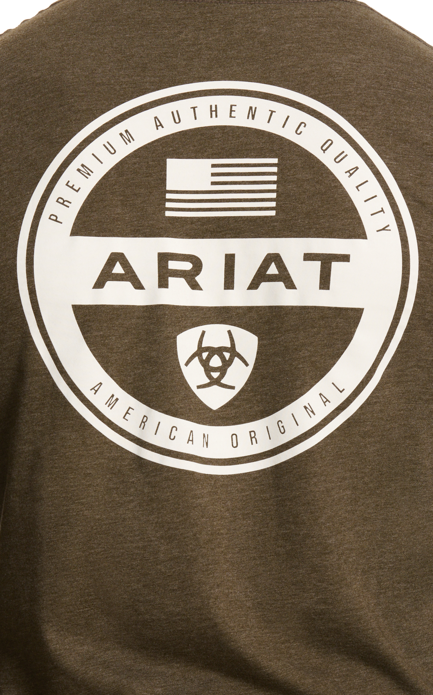 Ariat Men's Brown Heather & White Logo Graphic T-Shirt - Image 1