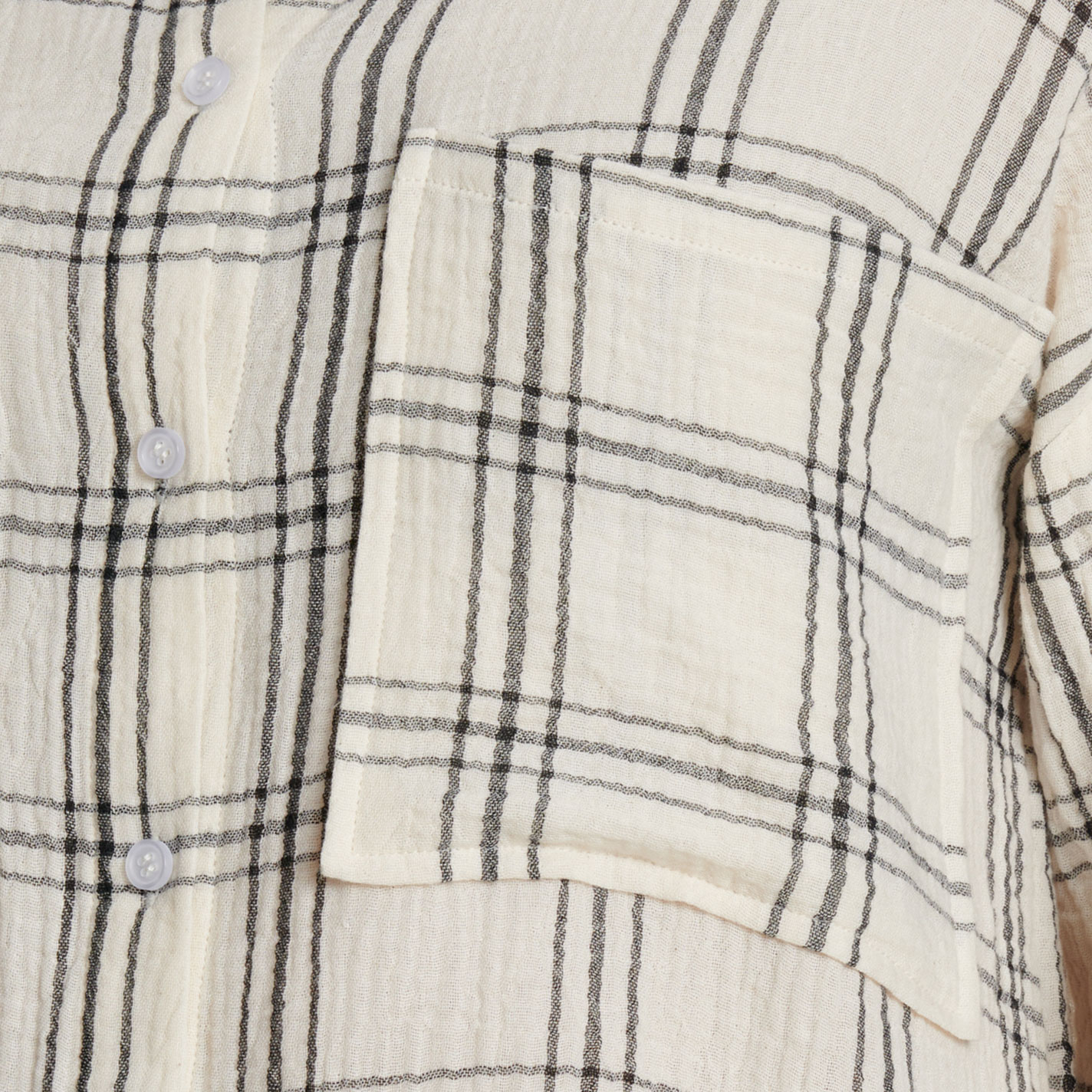 Yura Women's Cream & Black Plaid Print Oversized Shirt - Image 1