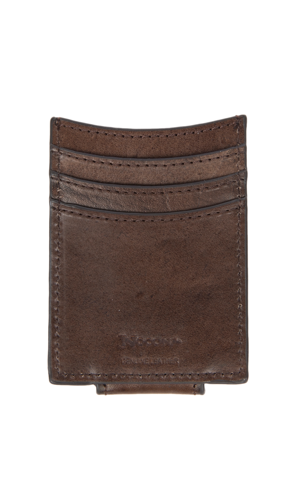 Nocona Brown with Red Floral Overlay Money Clip - Image 1