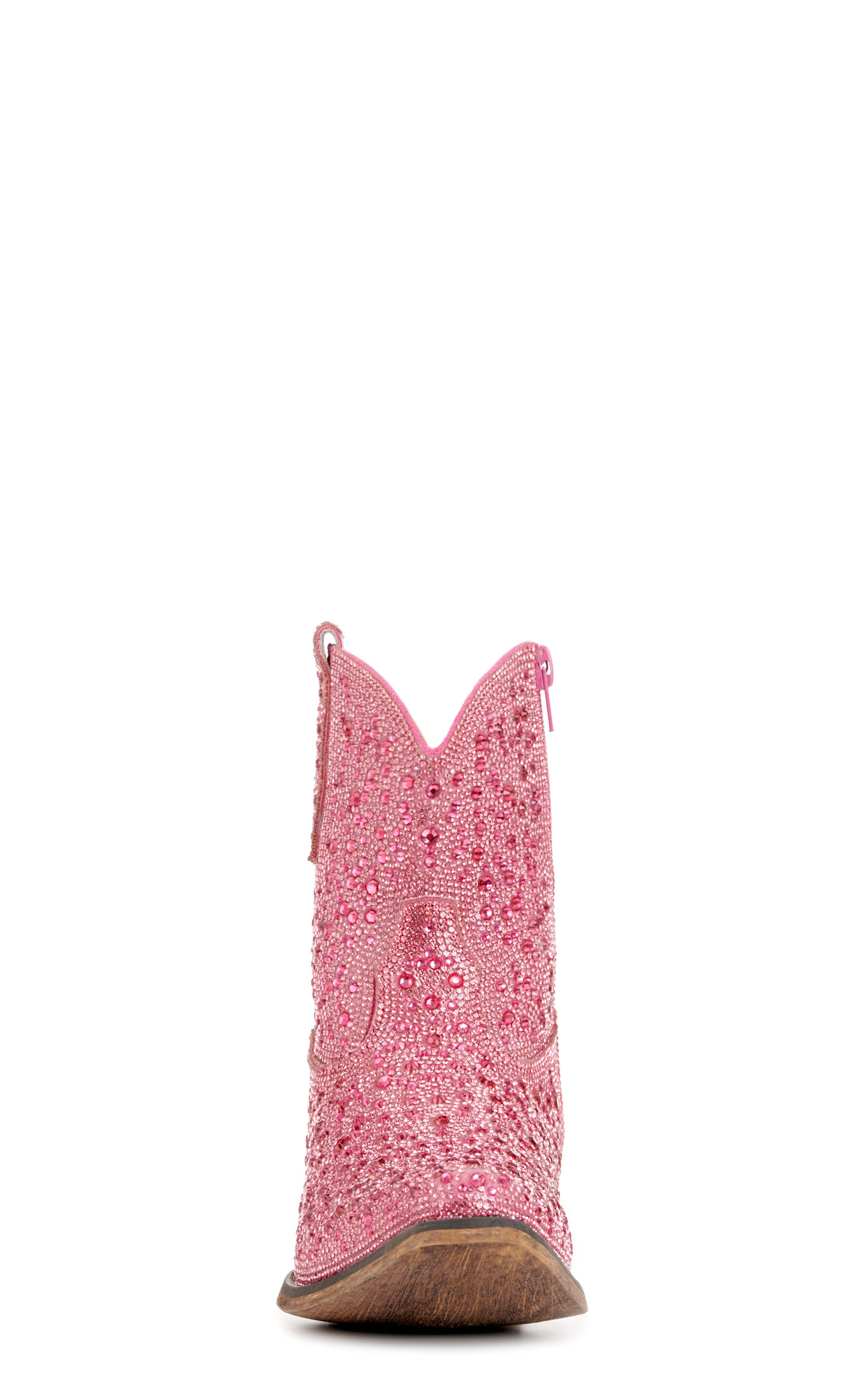 Roper Women’s Shay Jewels Pink Rhinestone and Faux Leather Snip Toe Cowboy Boots - Image 1