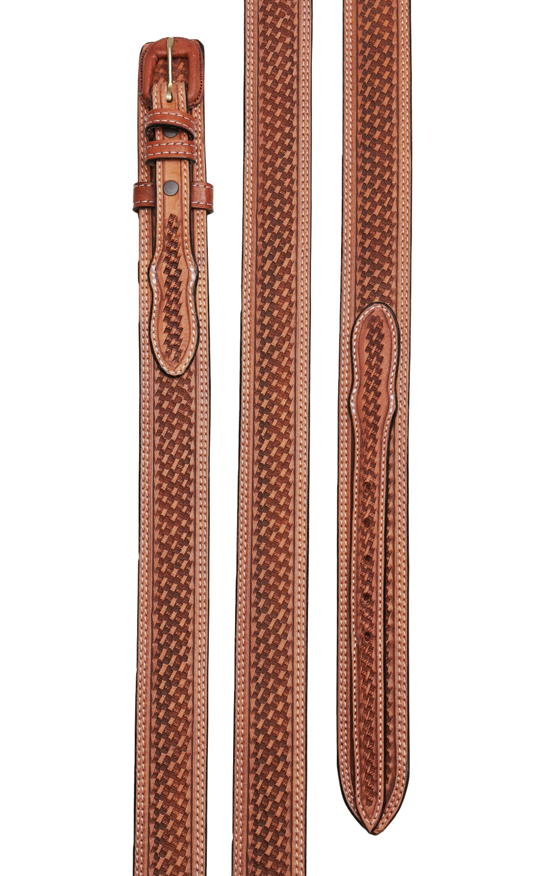 Vogt Men's Russet Brown Basket Weave Ranger Western Belt - Image 1
