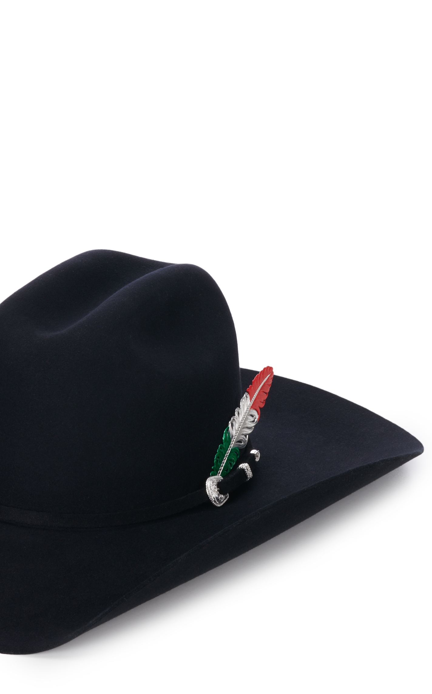 Montana Silversmiths Mexico Flag Hat Feather - Image 1