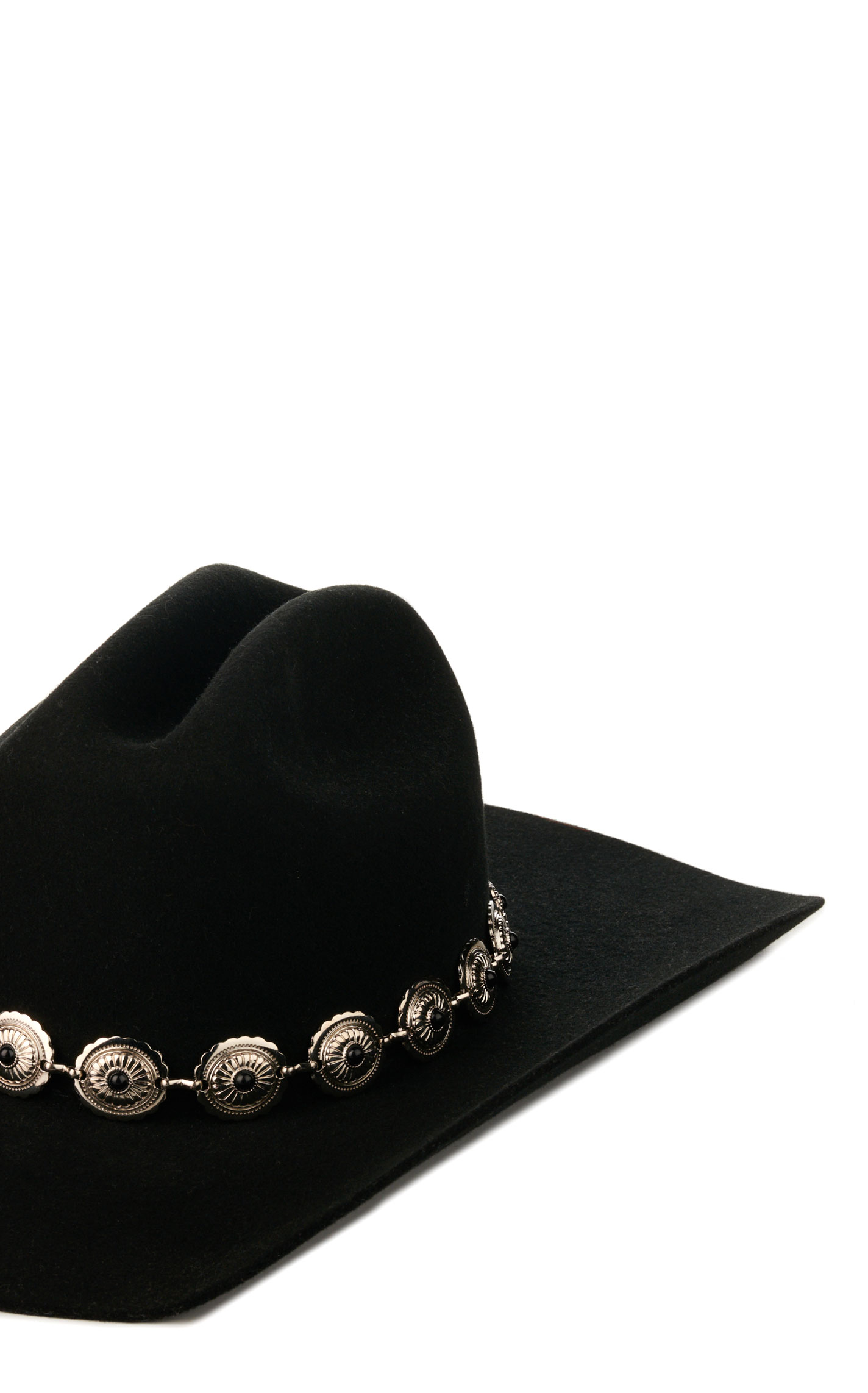 3D Belt Co. Silver with Black Stones Concho Hat Band - Image 1