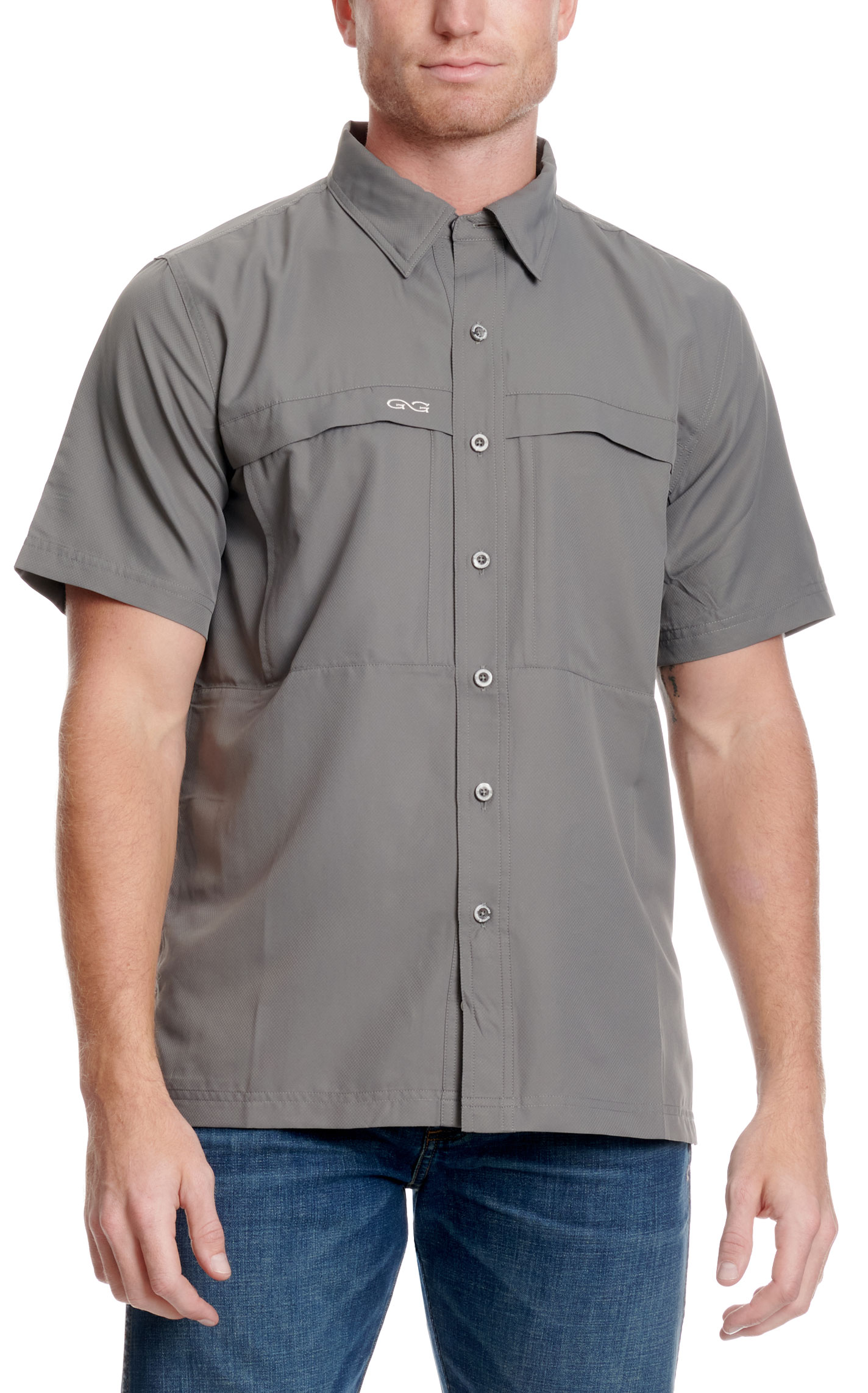 GameGuard Outdoors Men's Gunmetal Gray MicroFiber Fishing Shirt - Image 1