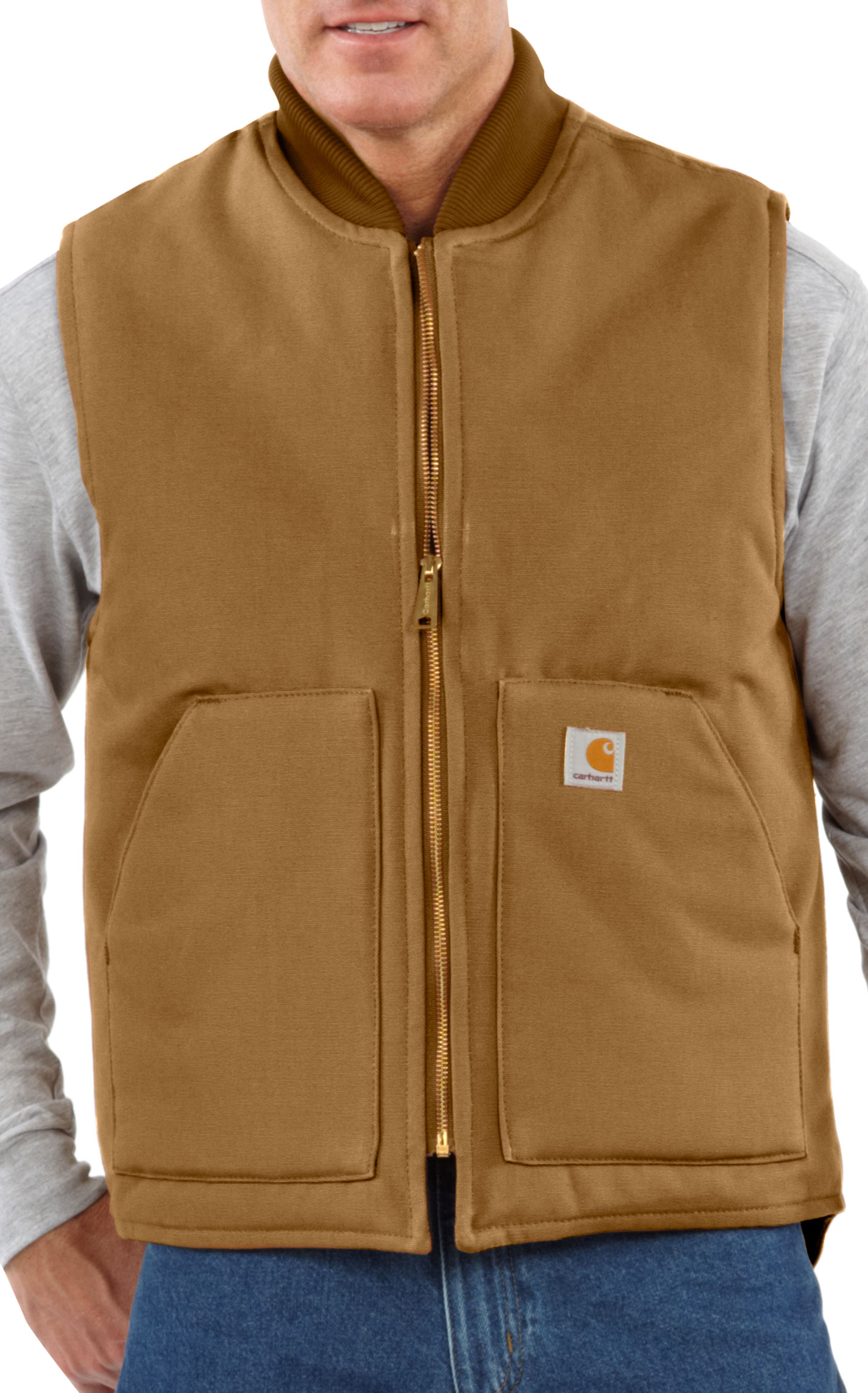 Carharatt Men's Caramel Relaxed Fit Insulated Work Vest - Image 1