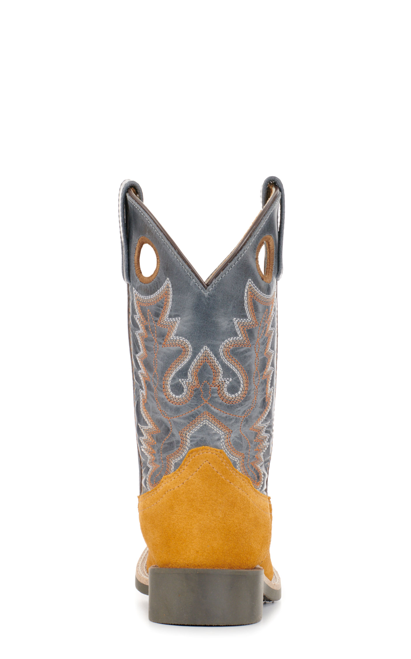 Smoky Mountain Kids' Tex Camel Roughout and Light Navy Wide Square Toe Cowboy Boots - Image 1