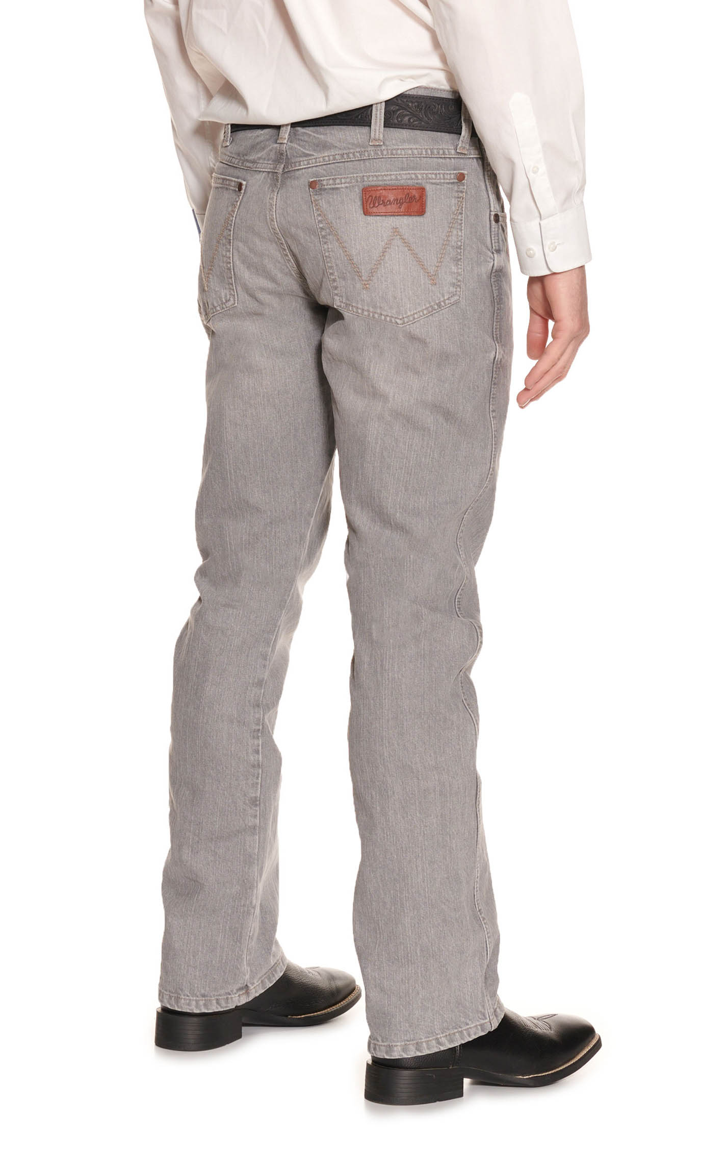Wrangler Retro Men's Granite Gray Slim Boot Cut Jeans - Cavender's Exclusive - Image 1