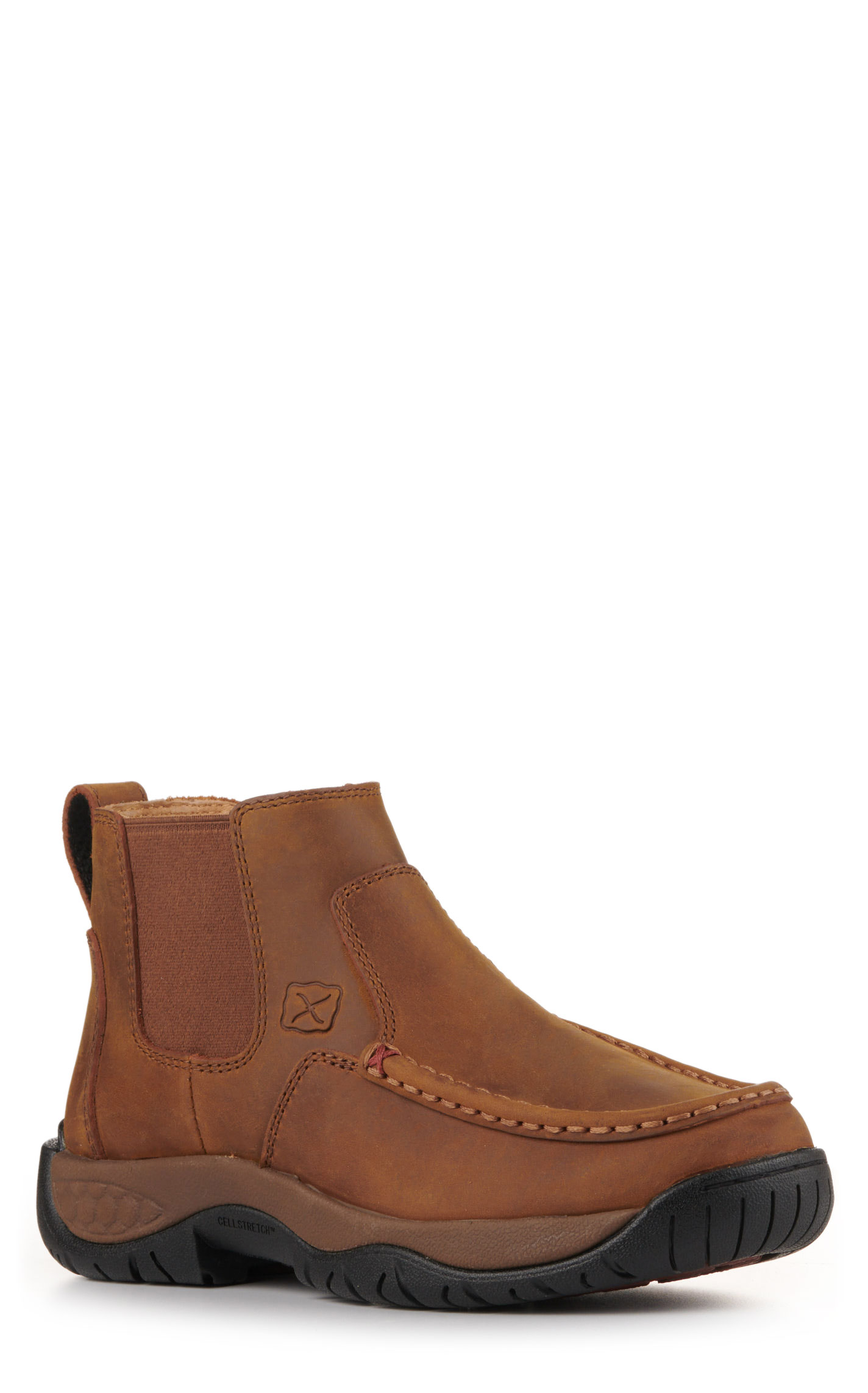 Twisted X Women's Pecan Brown Cell Stretch Round Toe Chelsea Work Boots - Image 1